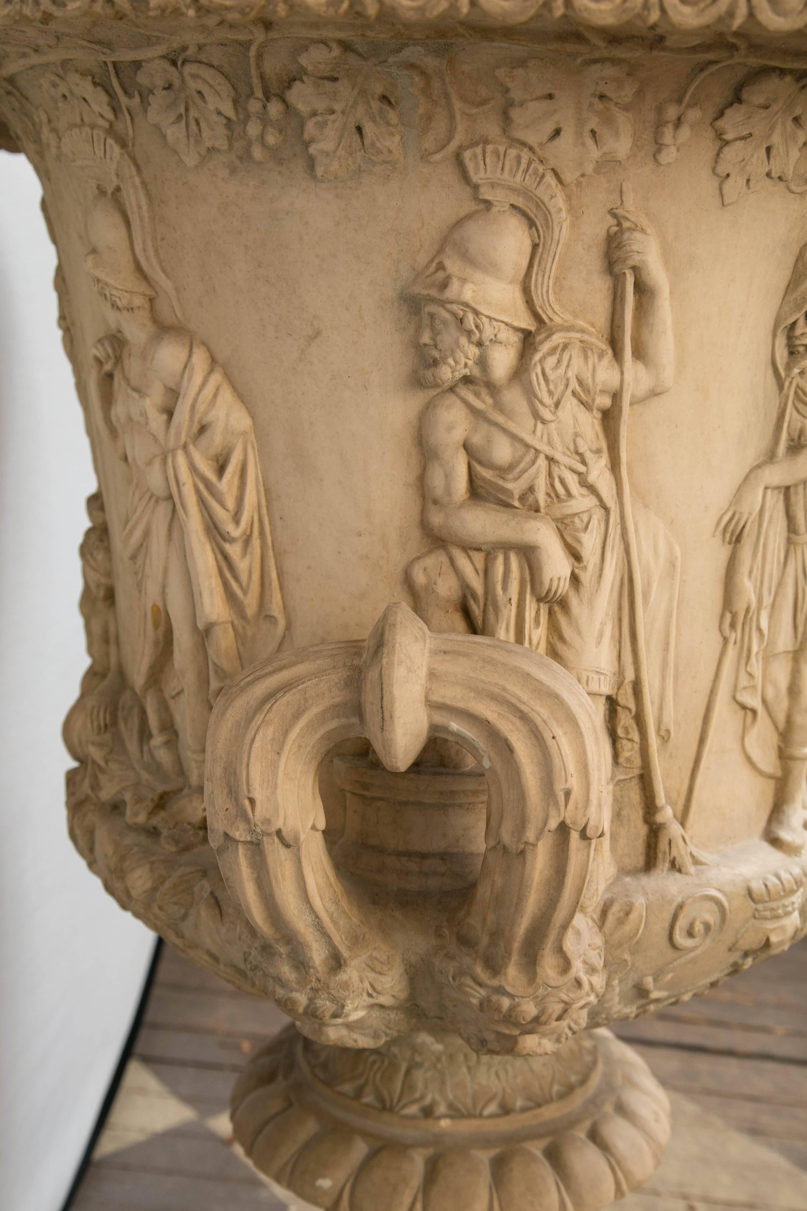 19th Century Large Italian White Terracotta Neoclassic Urn For Sale