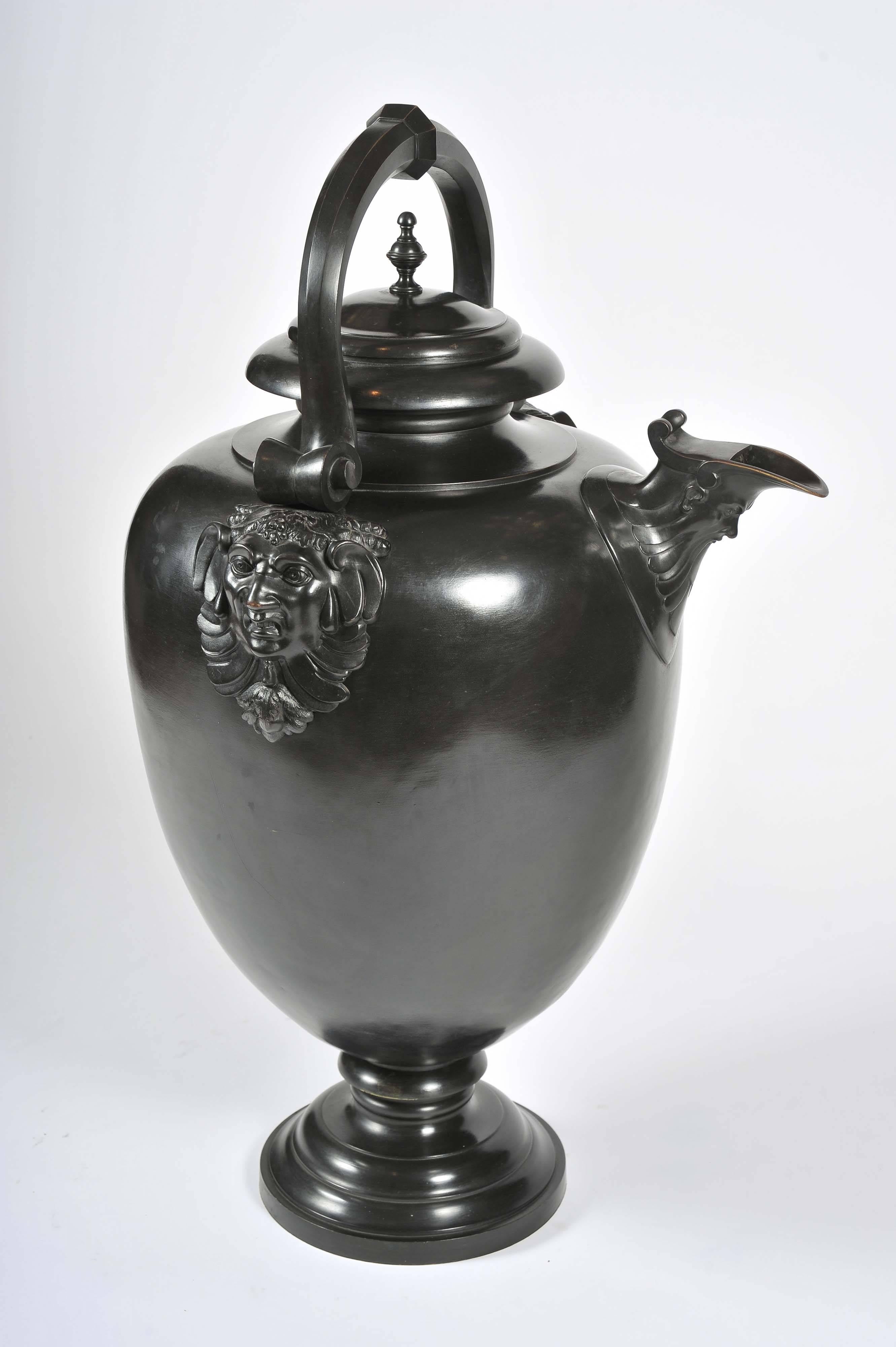 Italian Patinated Bronze Wine Urn, Dark Brown, 19th century For Sale 2