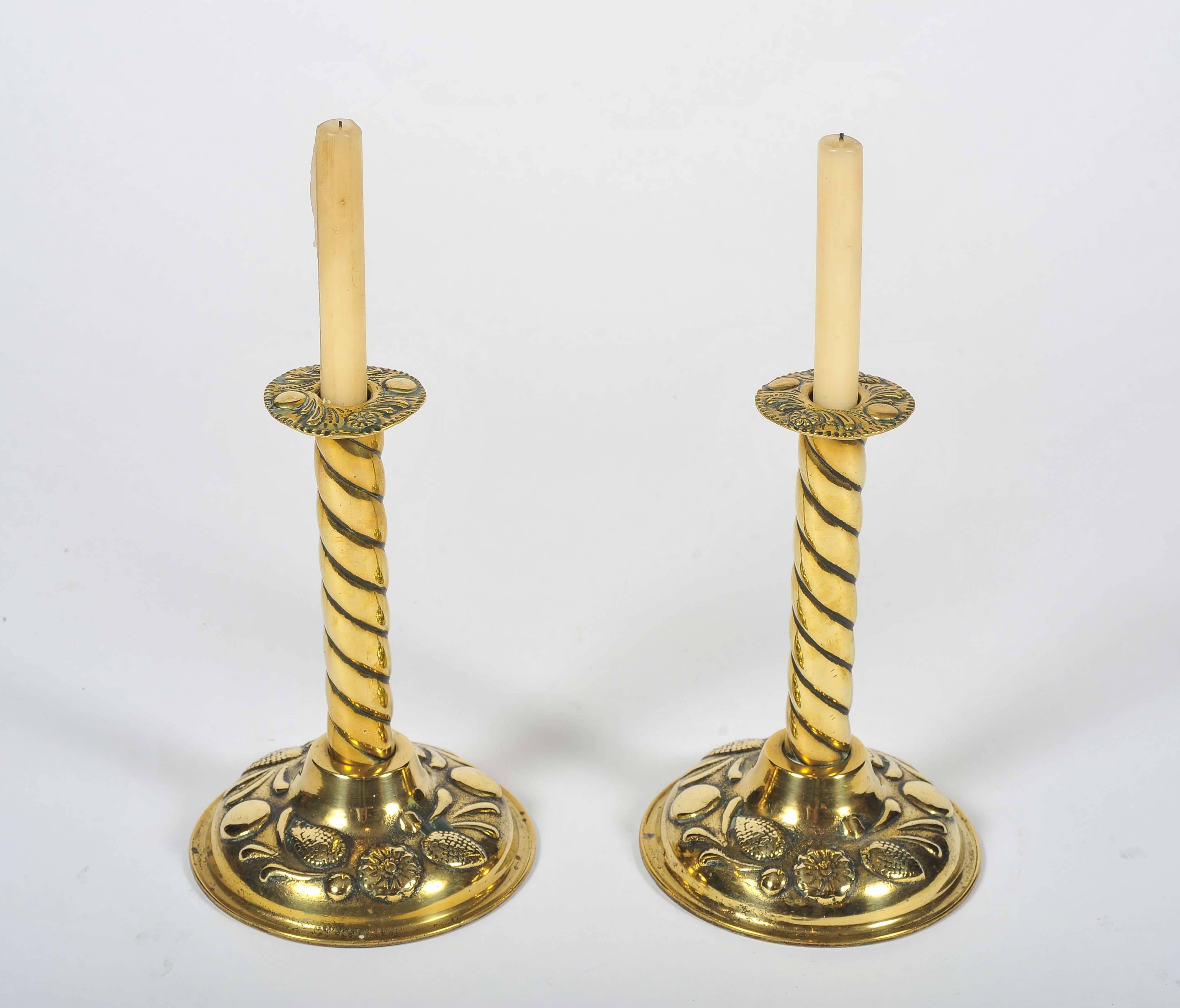 twisted brass candlesticks