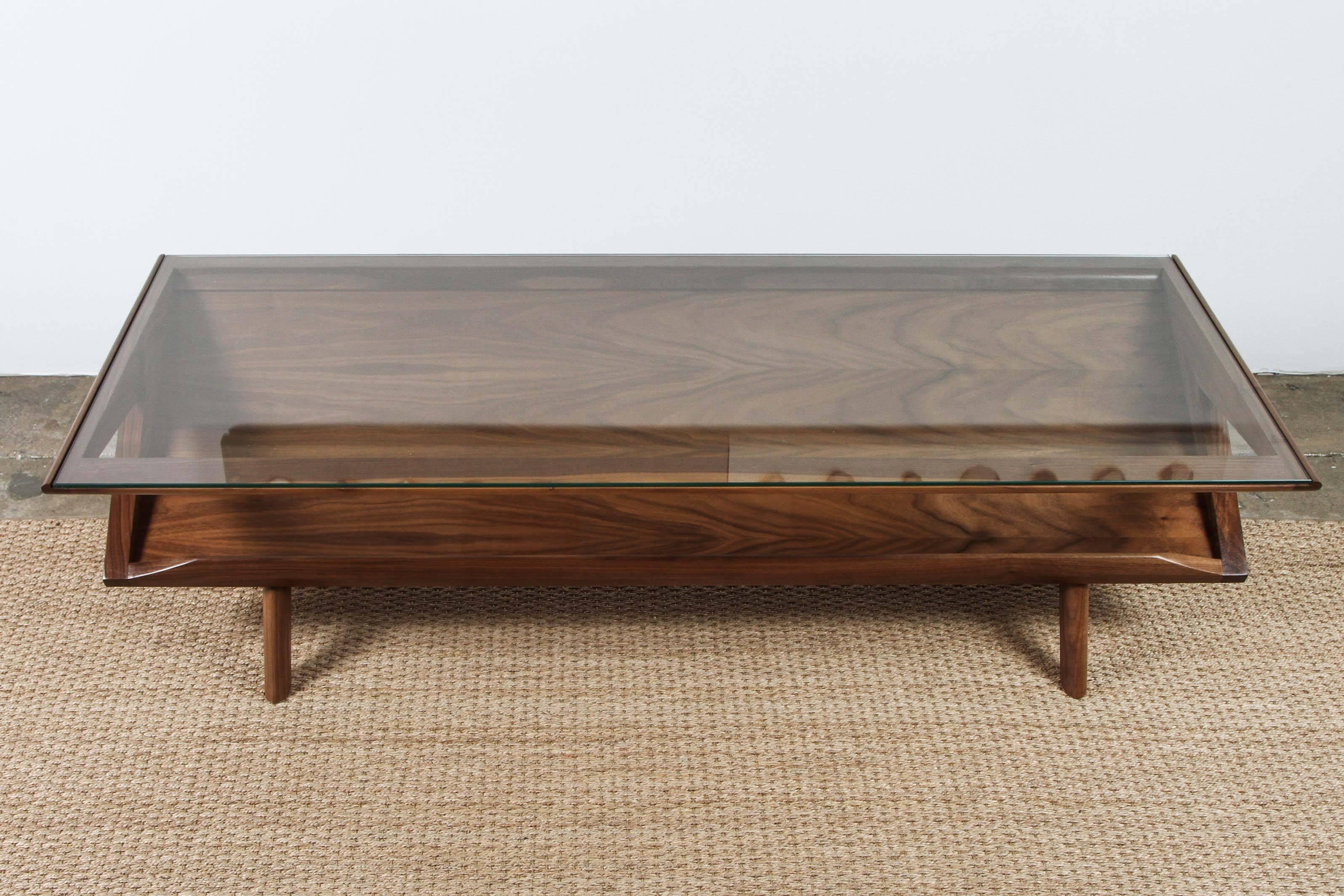 Mid-Century Style Walnut Magazine Coffee Table For Sale 3