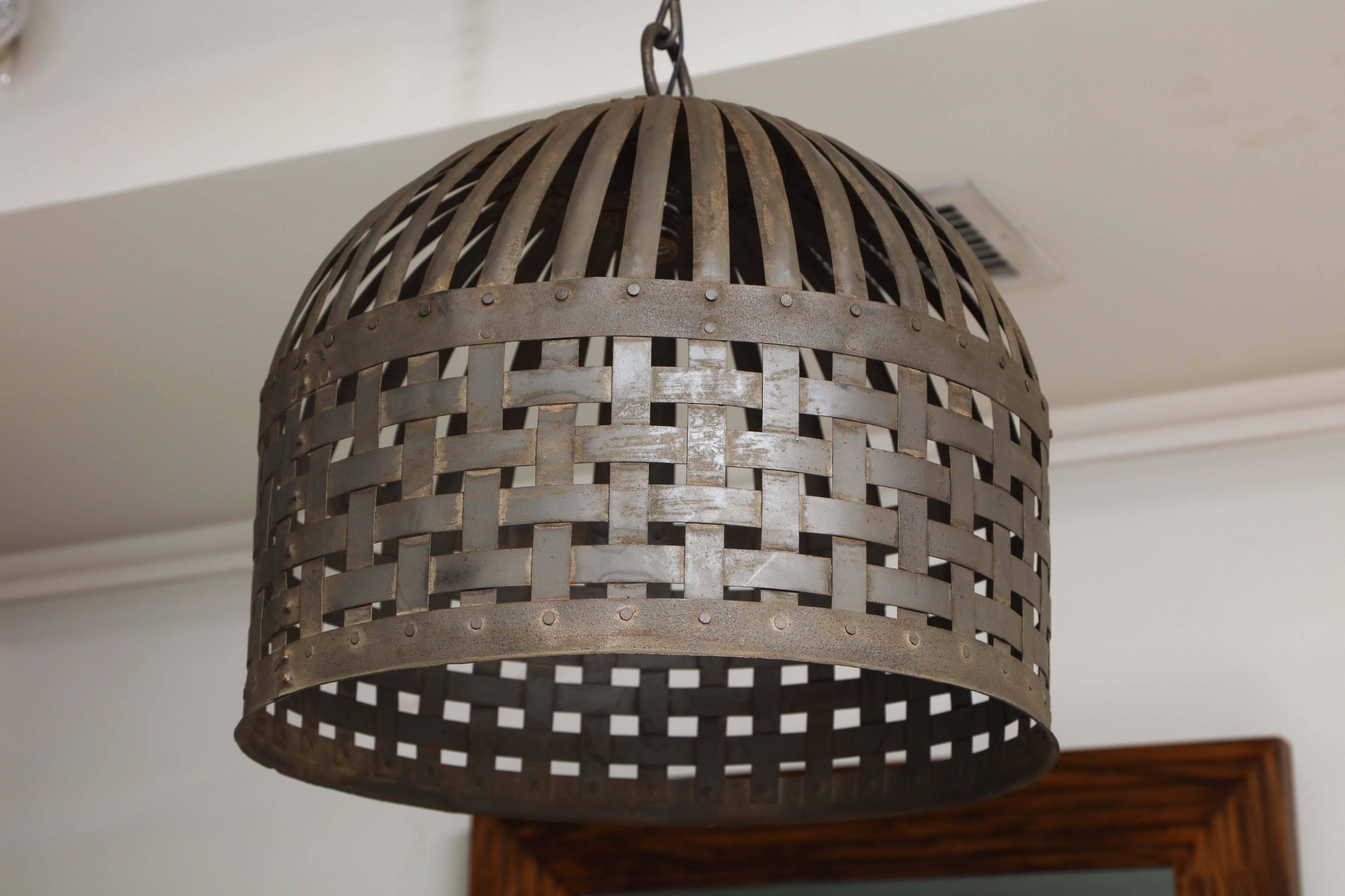 20th Century Iron Cage Chandelier In Good Condition For Sale In New York, NY