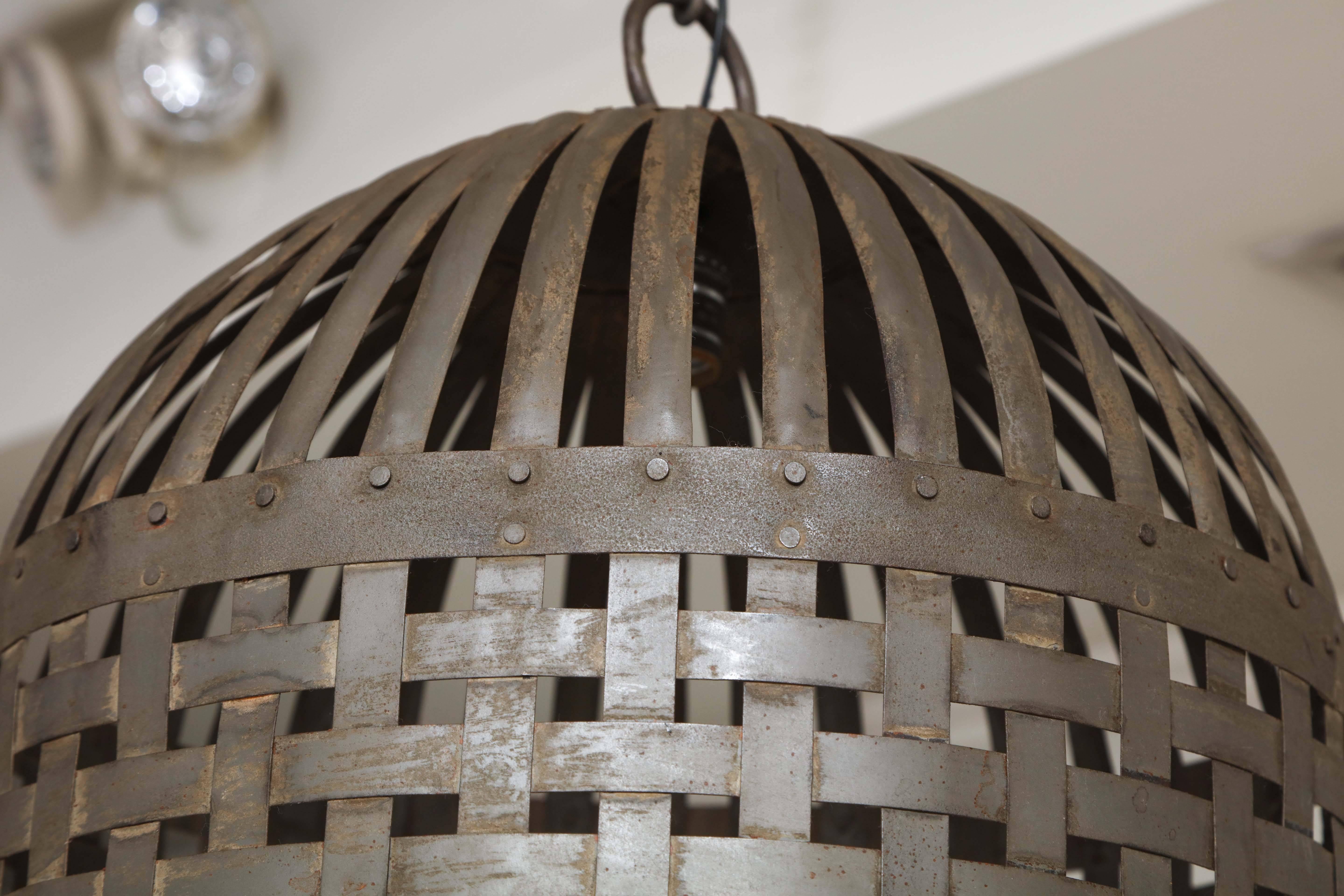 20th Century Iron Cage Chandelier For Sale 2