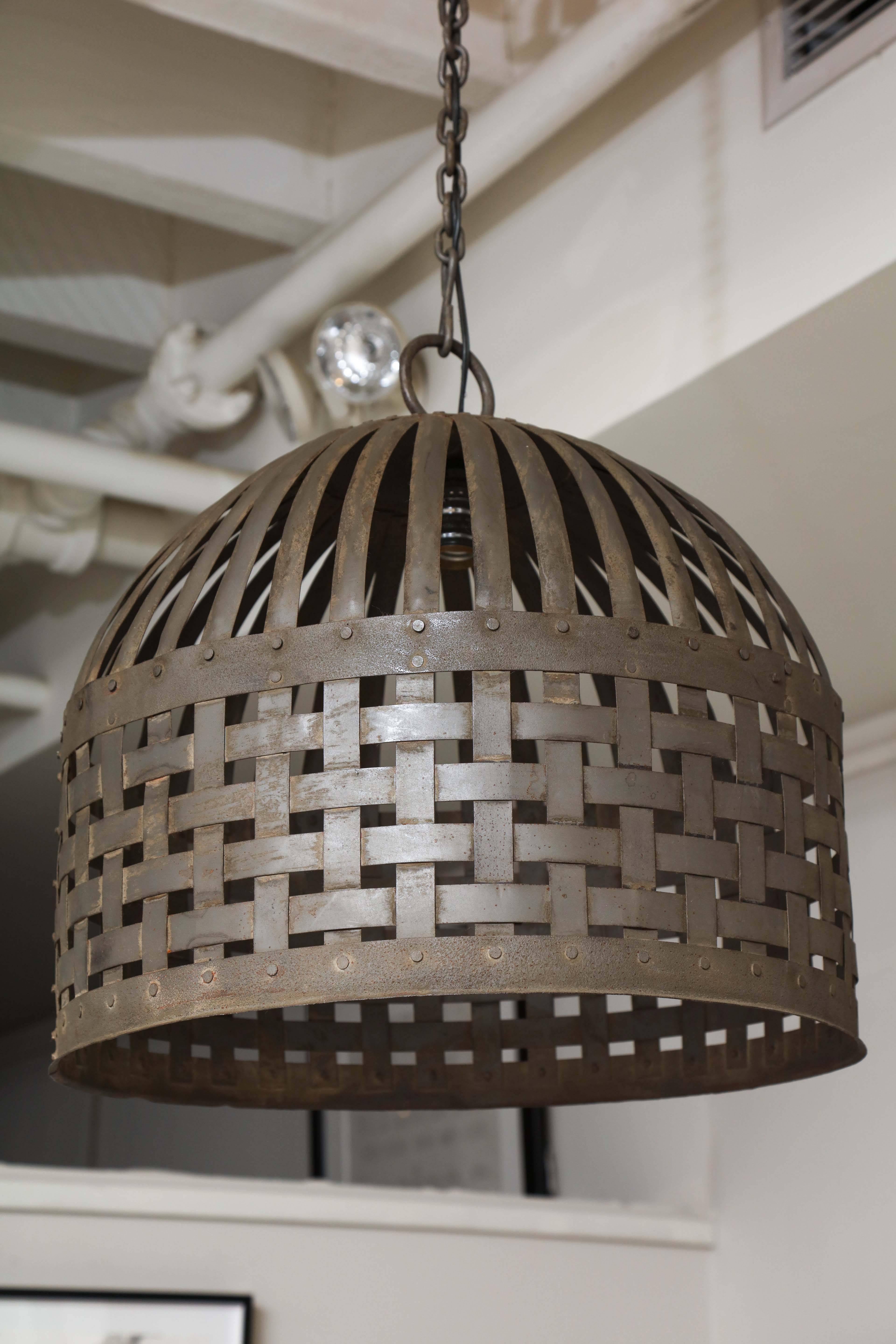 20th Century Iron Cage Chandelier For Sale 3