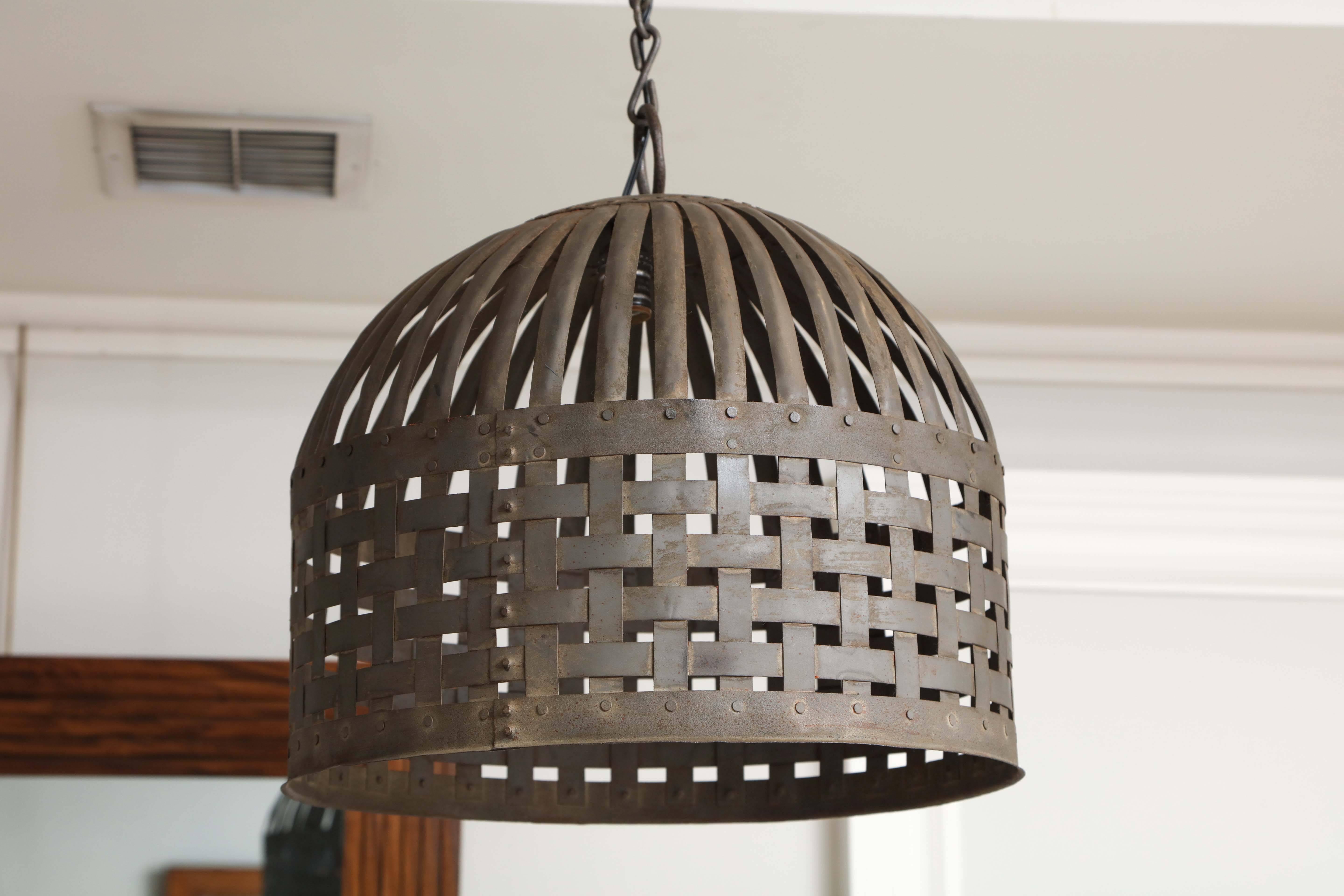 20th Century Iron Cage Chandelier For Sale 5