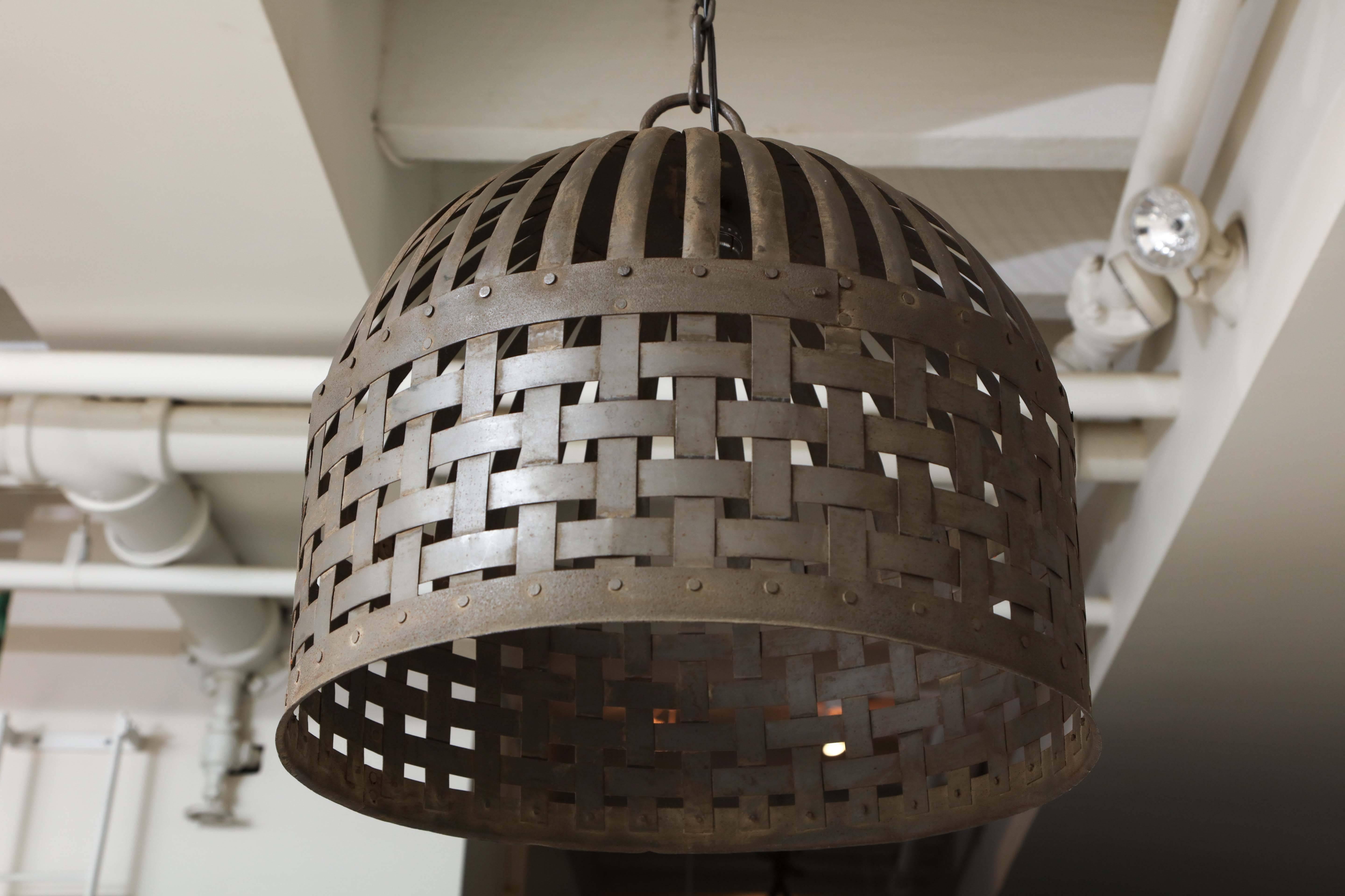 20th Century Iron Cage Chandelier For Sale 6