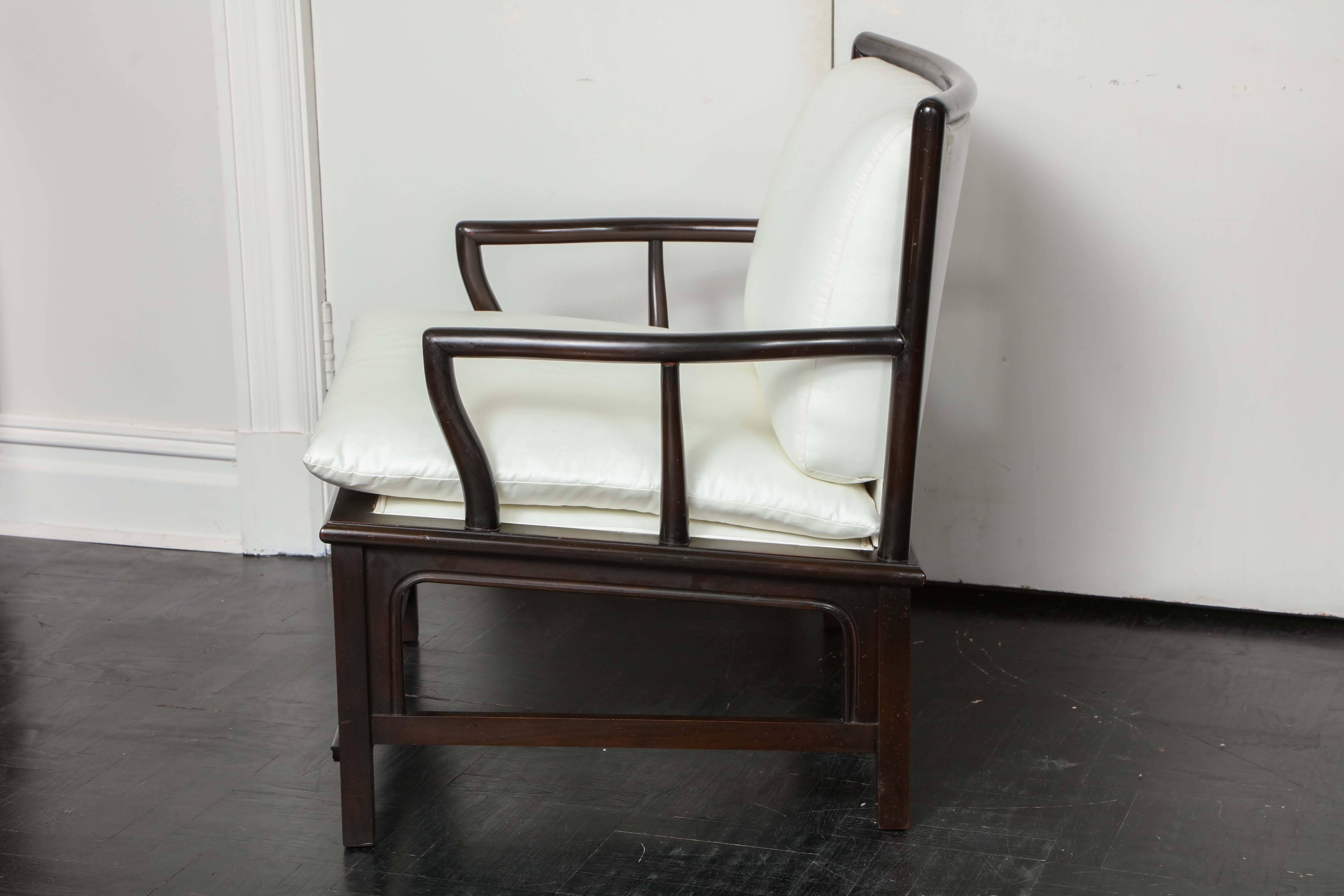Pair of Mid-Century Ebonized Armchairs, 'Widdicomb' For Sale 1
