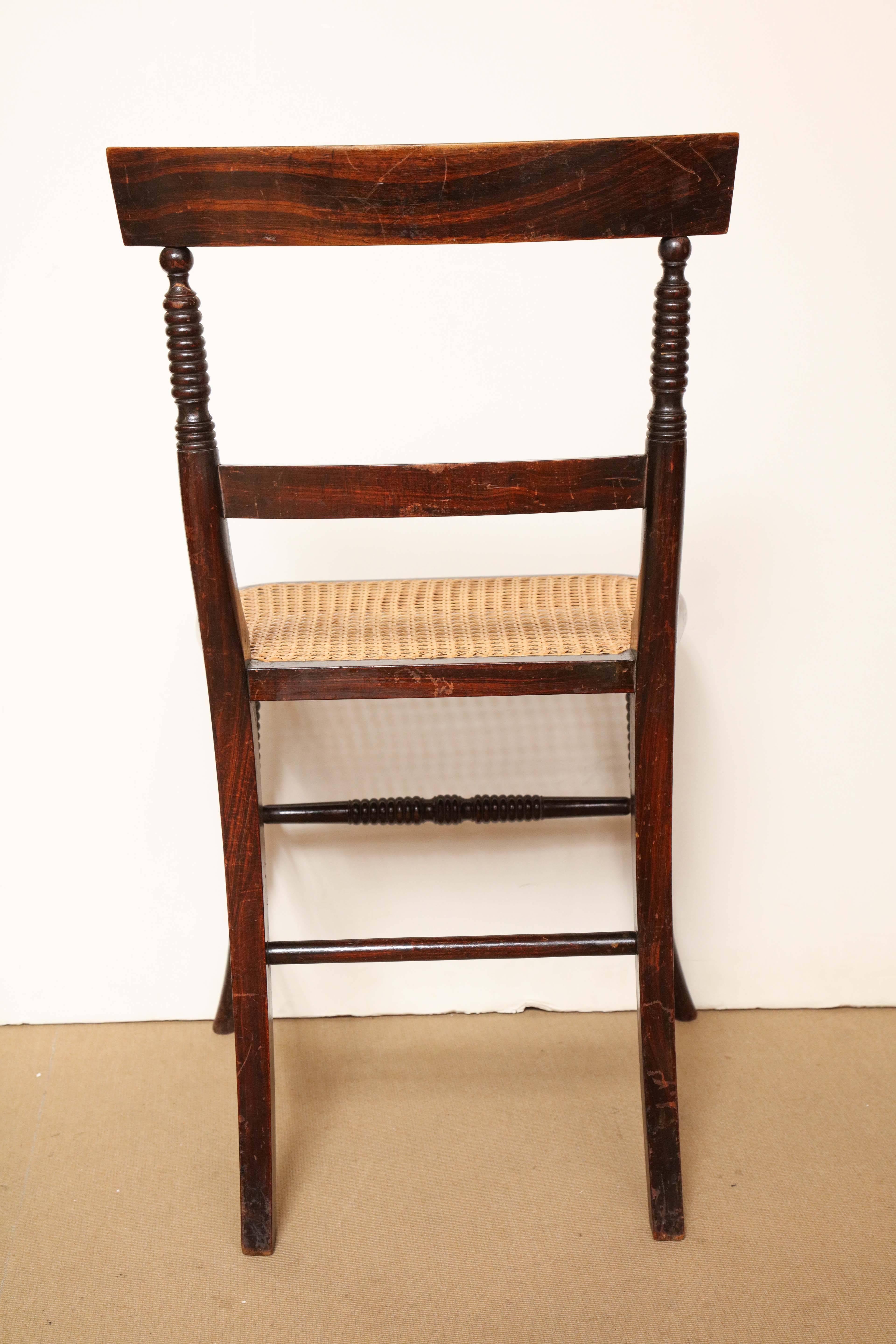 Early 19th Century English Regency Faux Rosewood Caned Chair 6