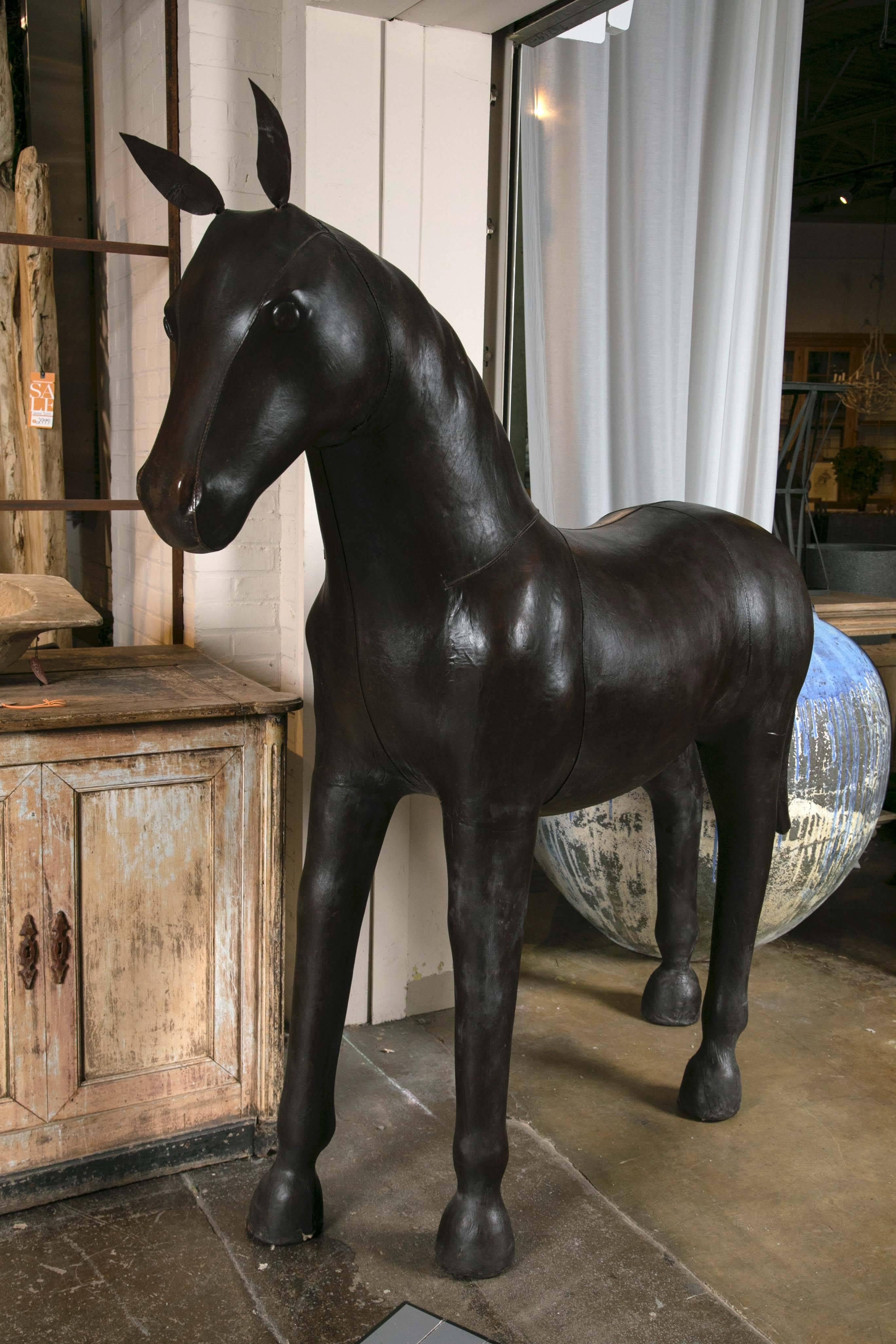 Full size leather horse model.