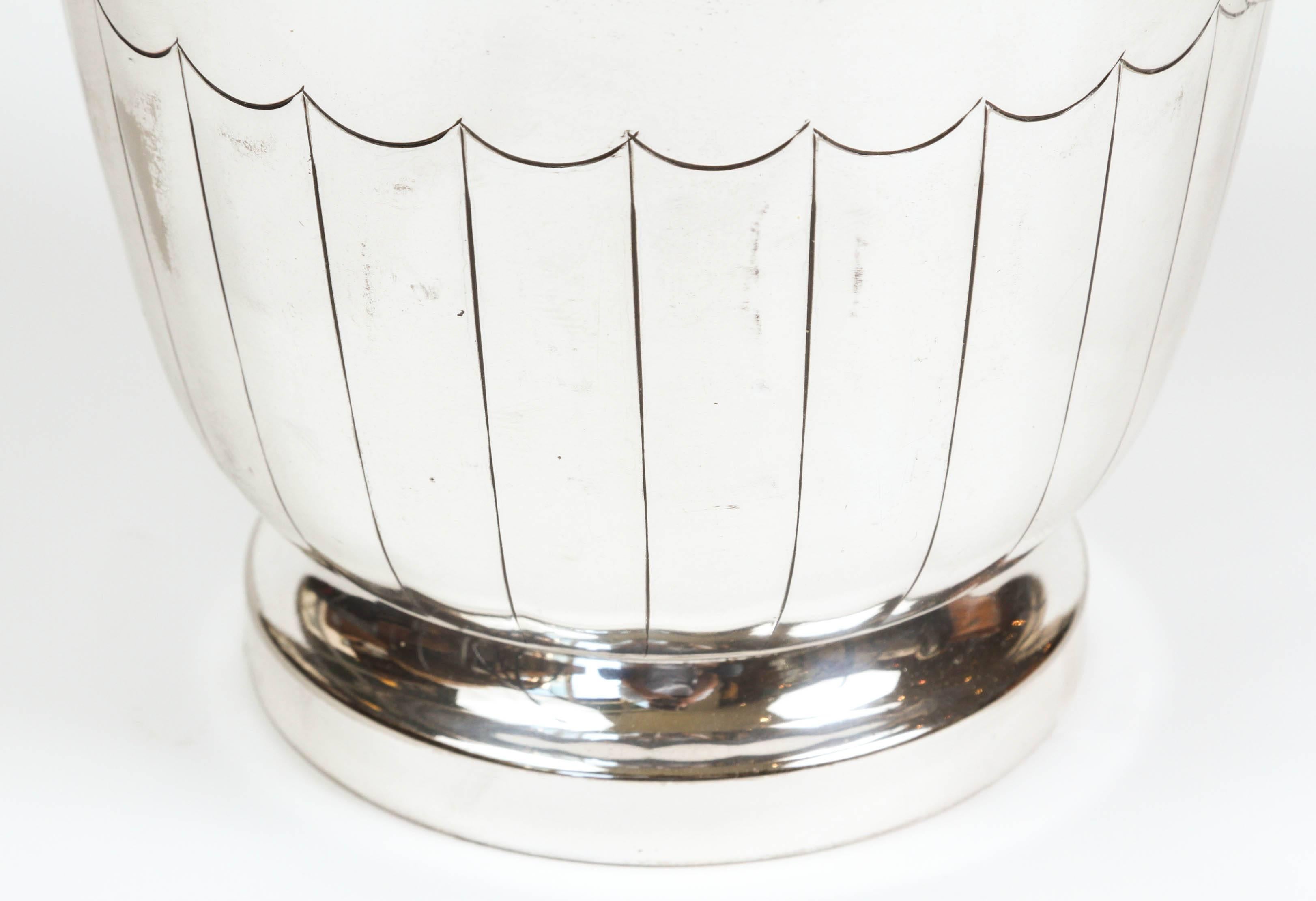 Engraved Vintage Silver Plate Ice Bucket
