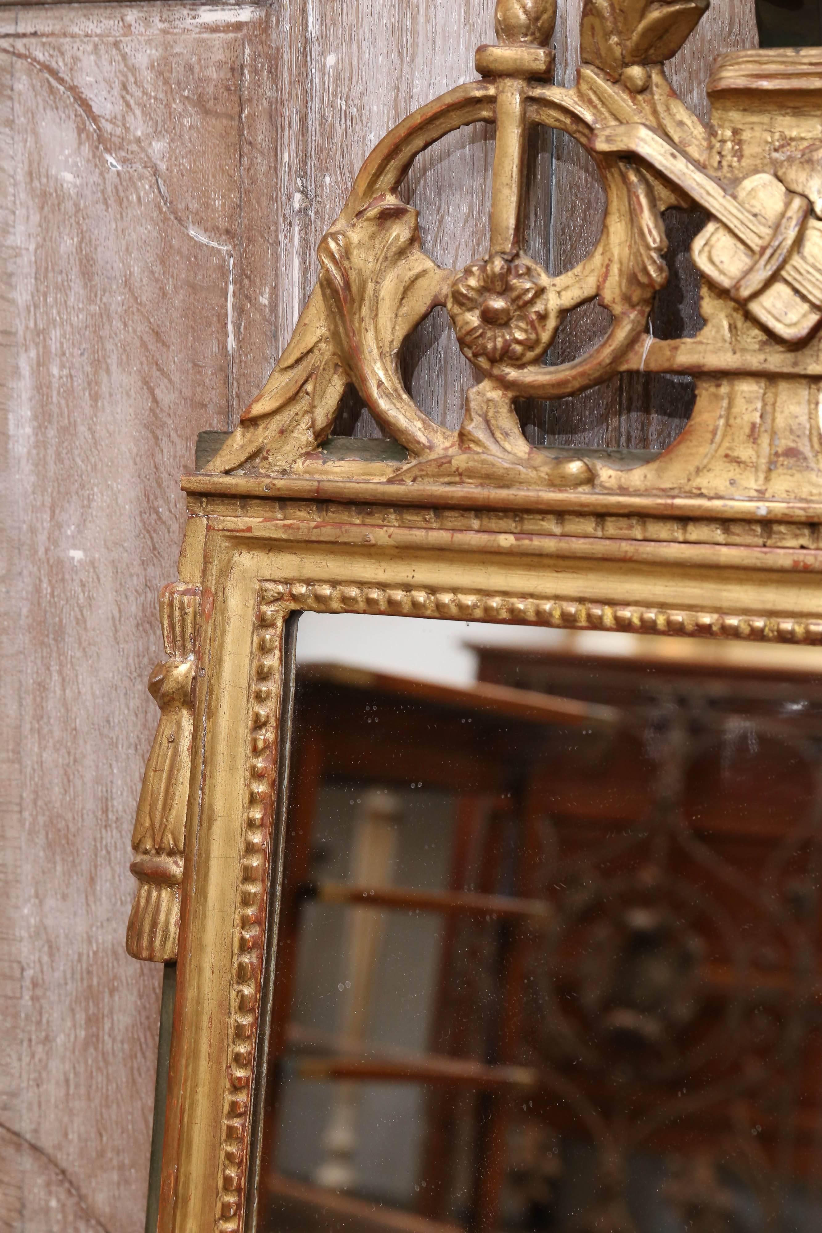 Miroir Louis XVI du XVIIIe siècle Excellent état - En vente à Houston, TX