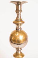 Pair of Brass and Silver Plated British Colonial Candlesticks