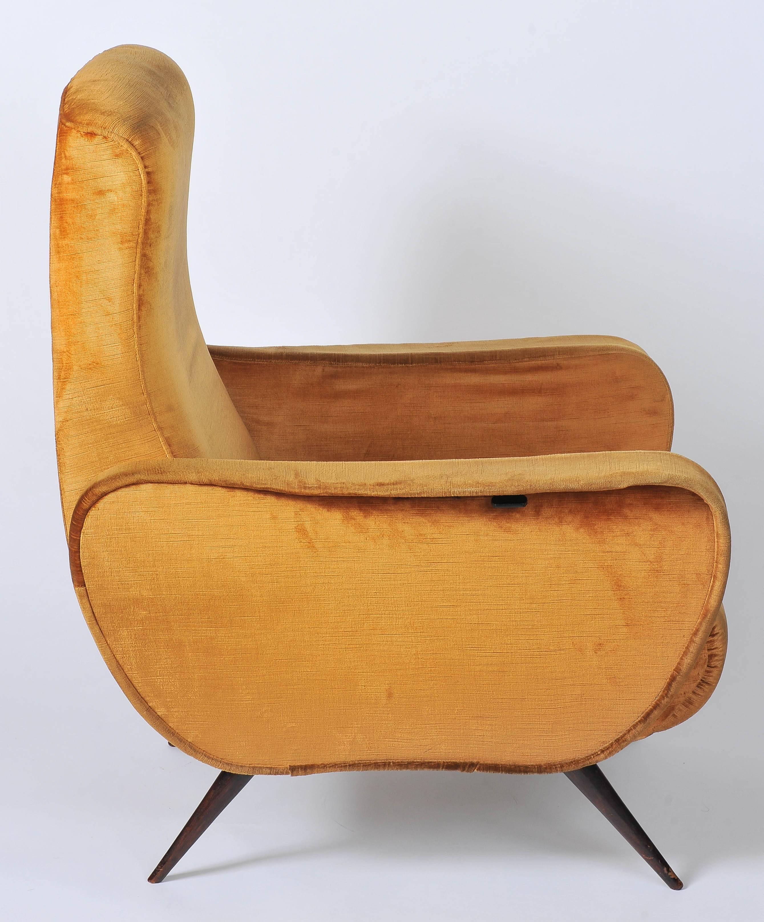 Mid-Century Modern 1950s Italian Reclinable Armchairs by Nino Zoncada