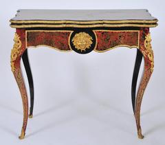 Pair of Ornate 19th C. Card Tables after Boulle