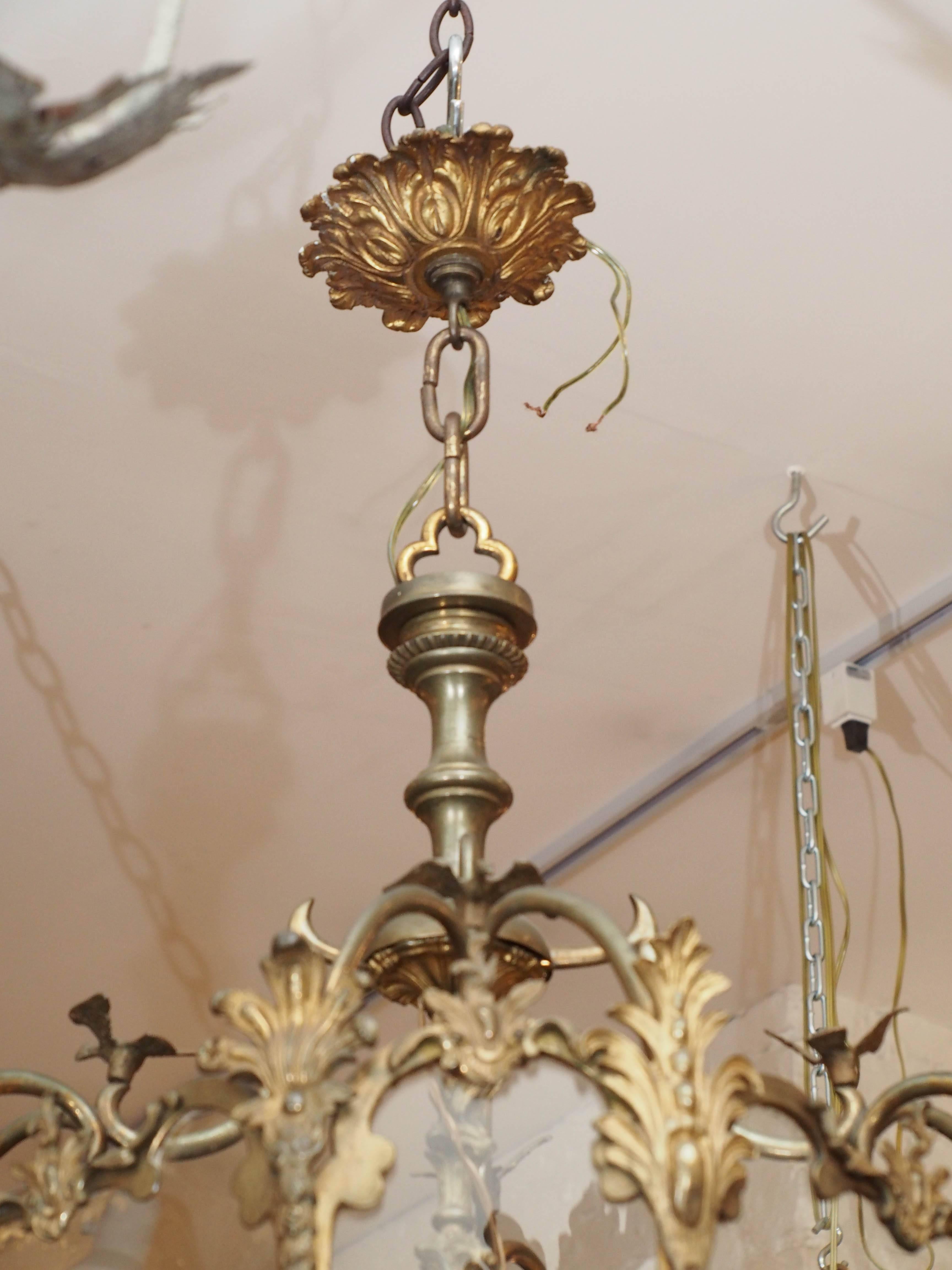 Large bronze French Louis XV style lantern 19th century.