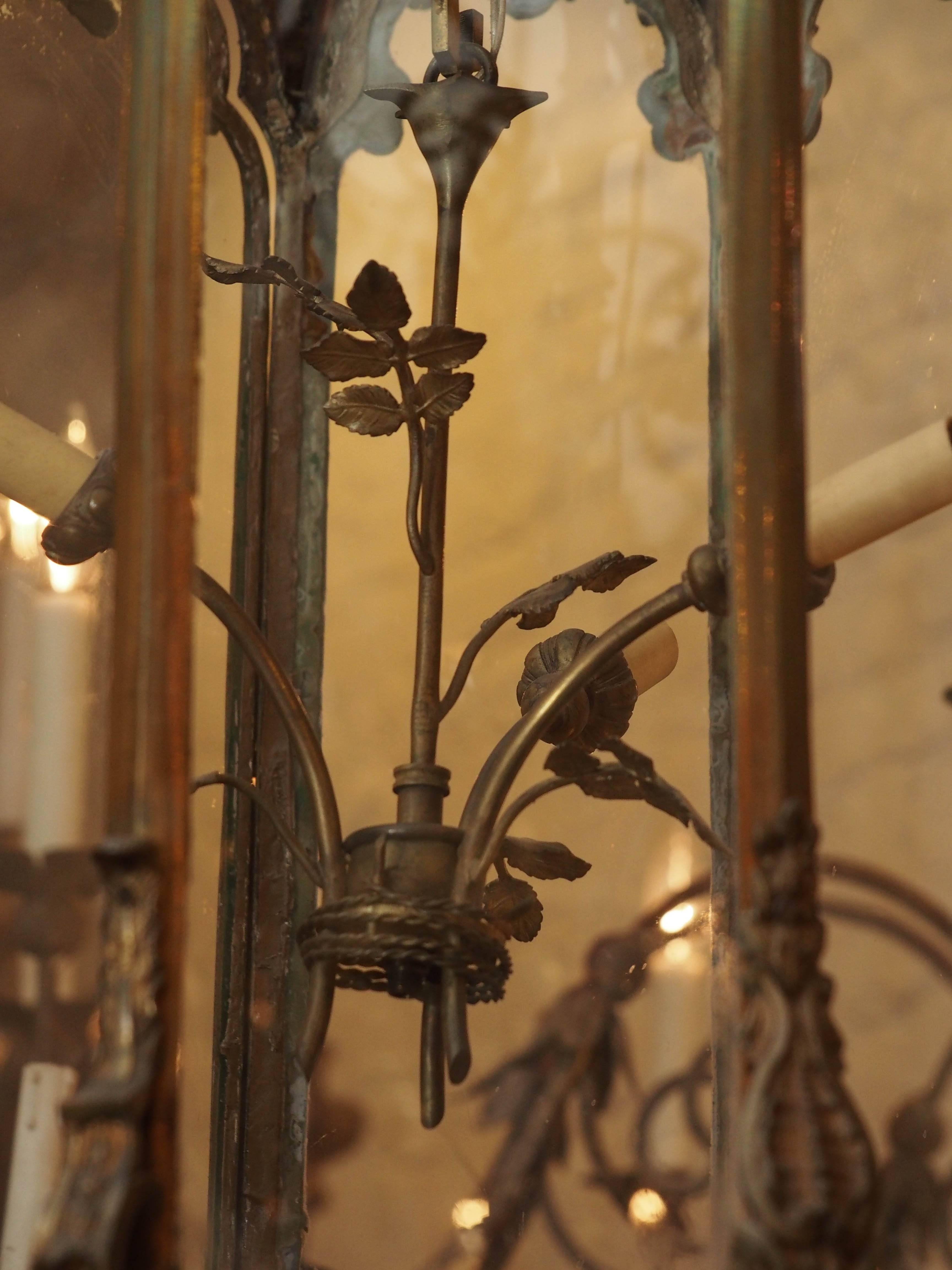 19th Century Large Bronze French Louis XV Style Lantern