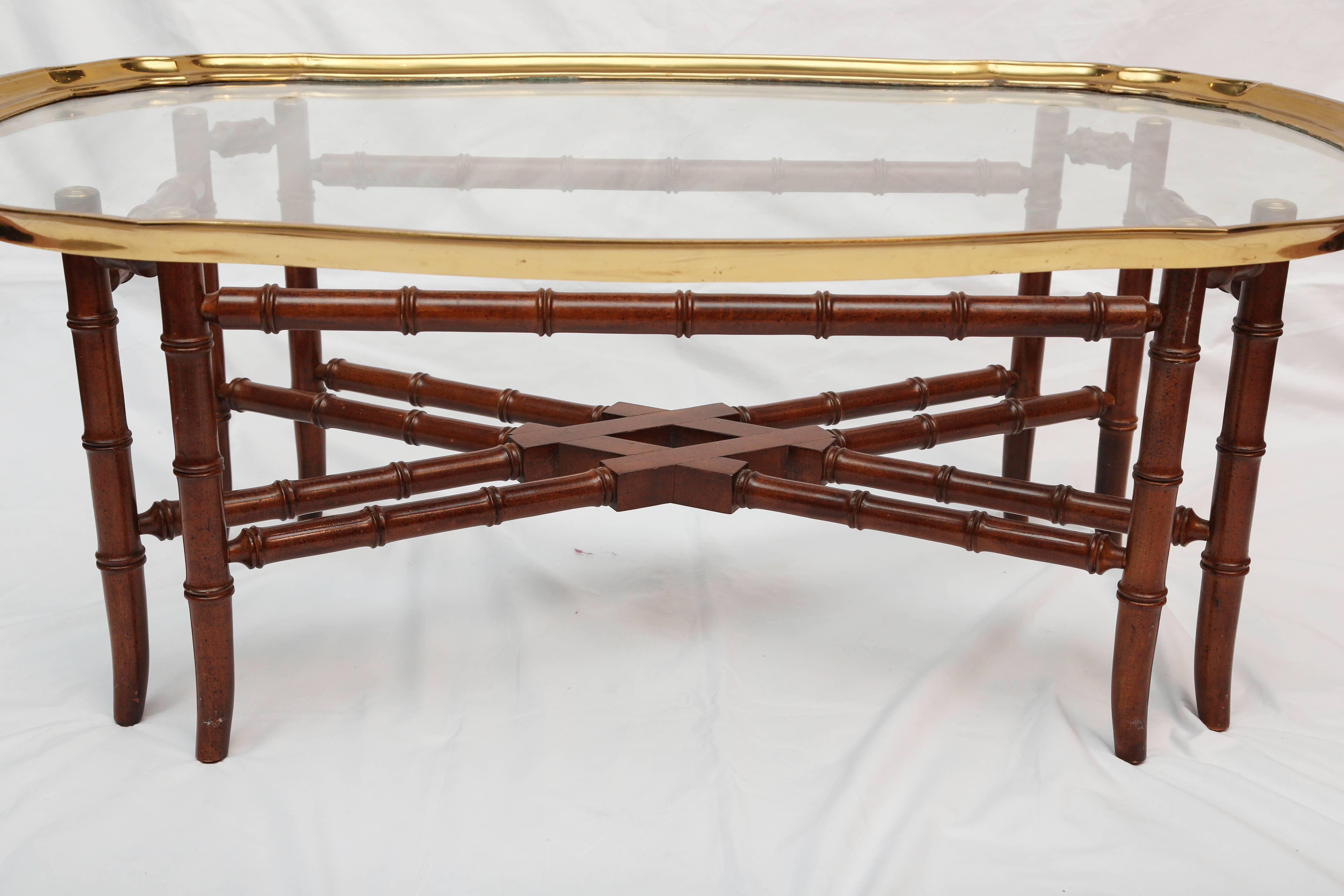 Brass Superb Coffee Tray Table Attributed to Baker