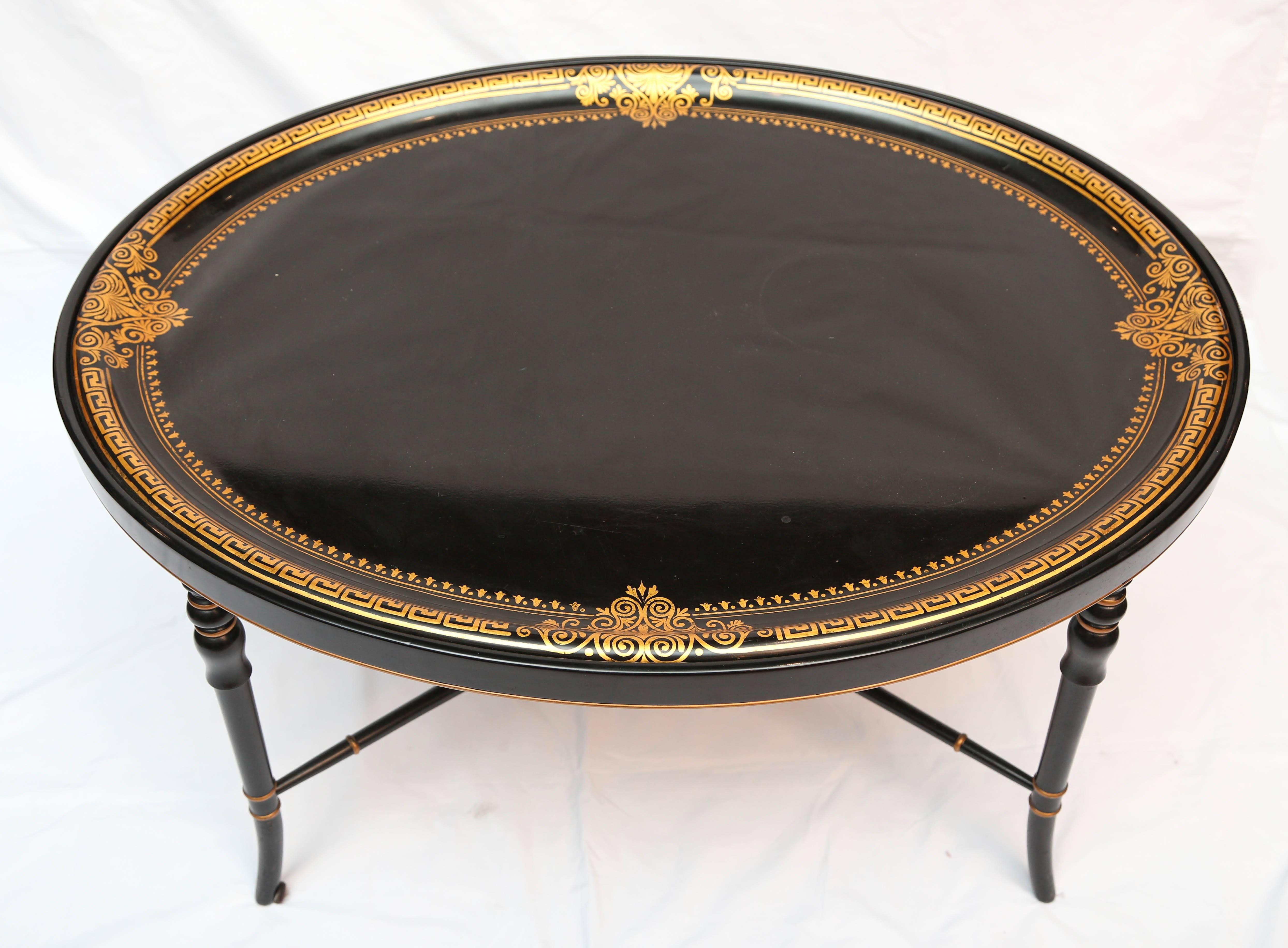 20th Century Fine Oversized Gilt Appointed Tray Table
