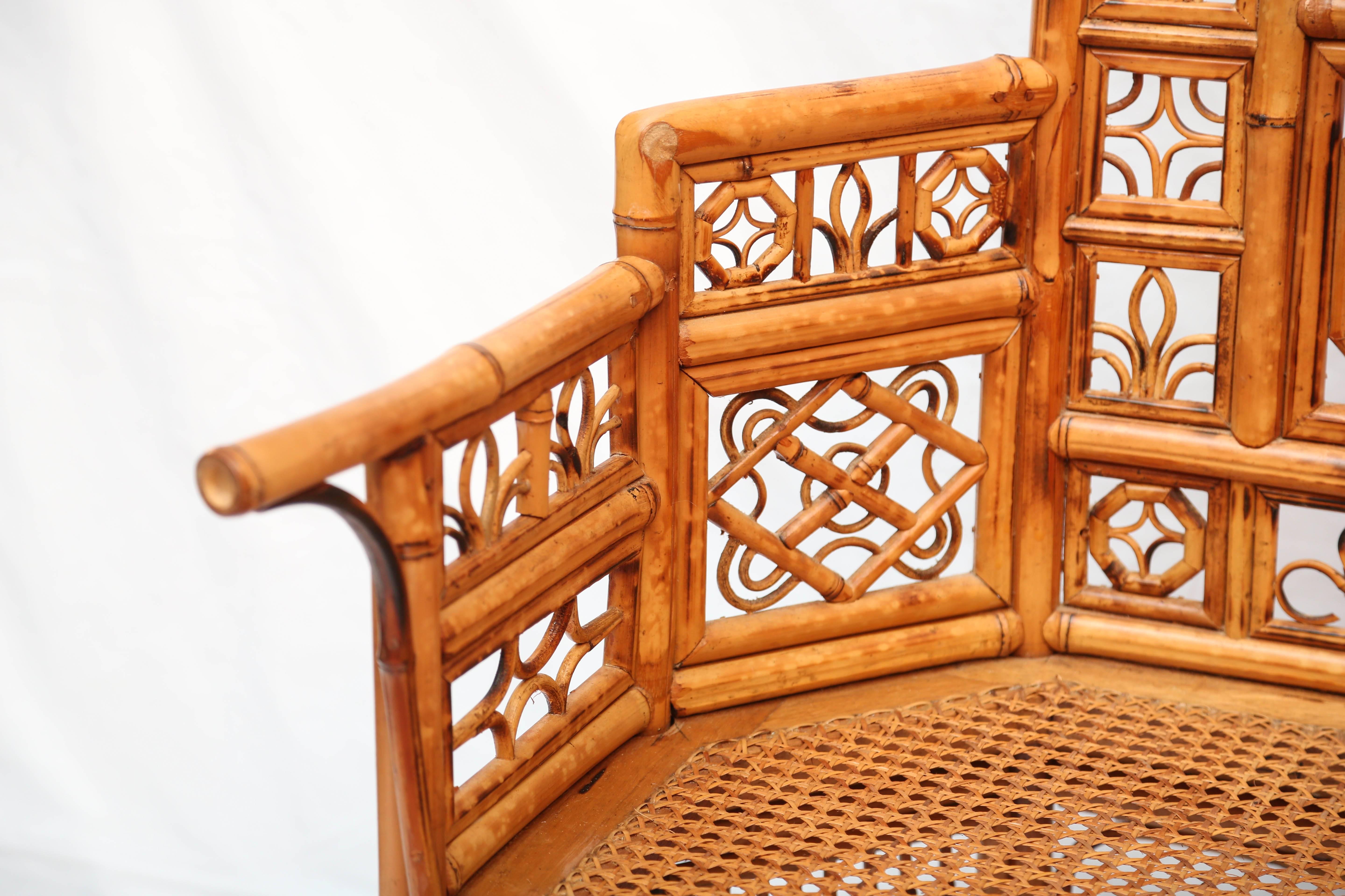 Pair of Fanciful Bamboo Armchairs In Good Condition In West Palm Beach, FL