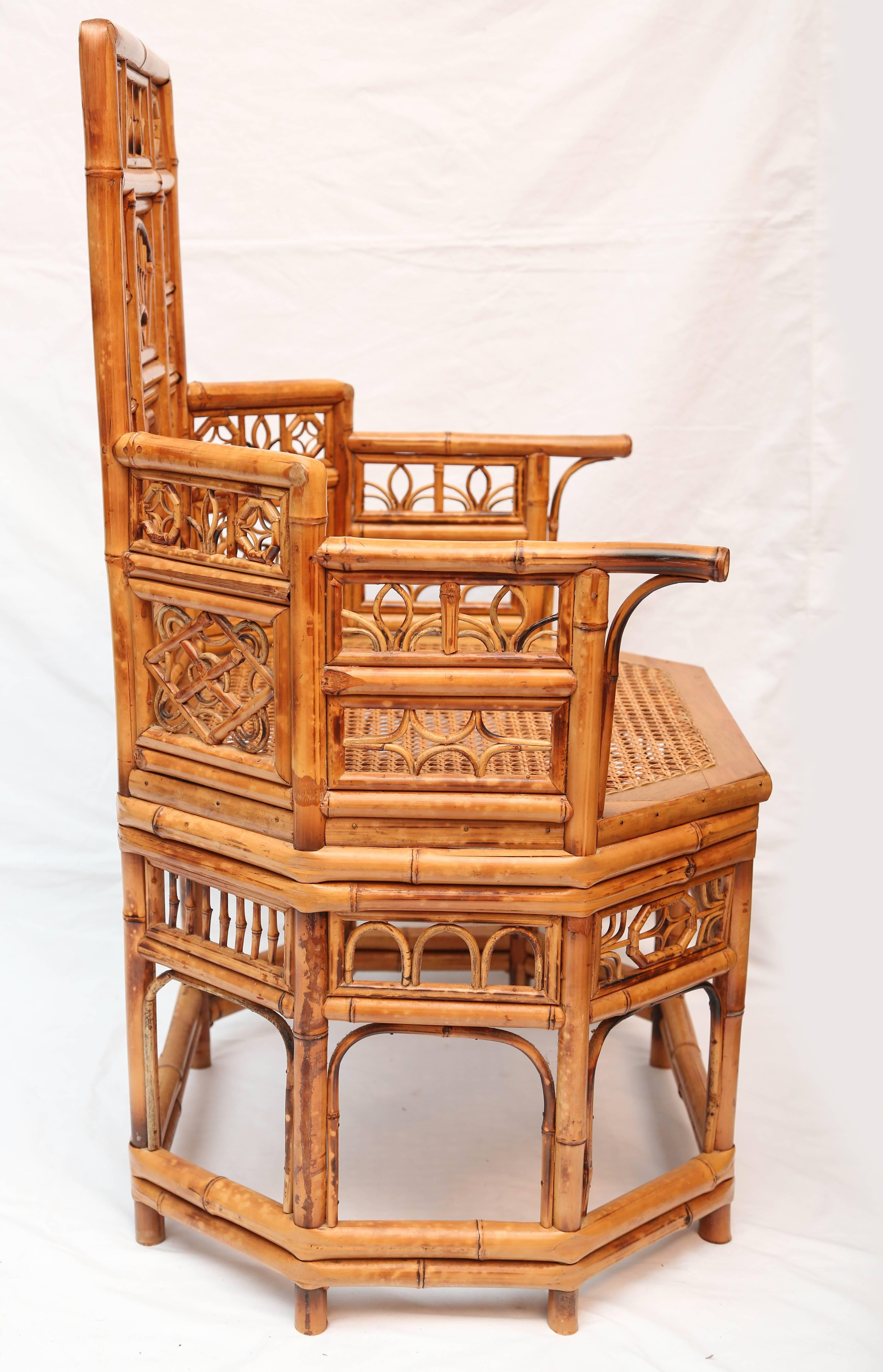 Pair of Fanciful Bamboo Armchairs 1