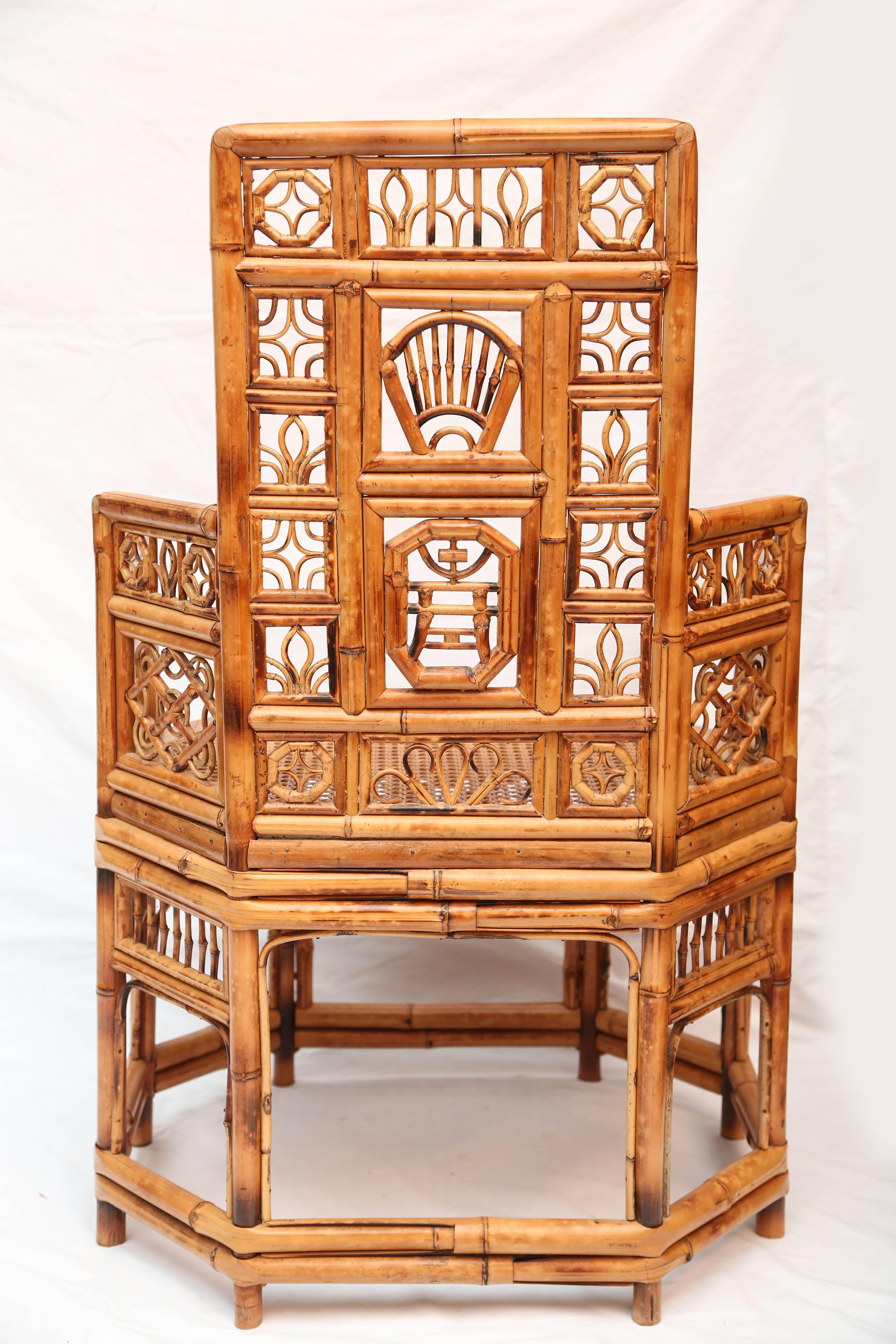 Pair of Fanciful Bamboo Armchairs 3