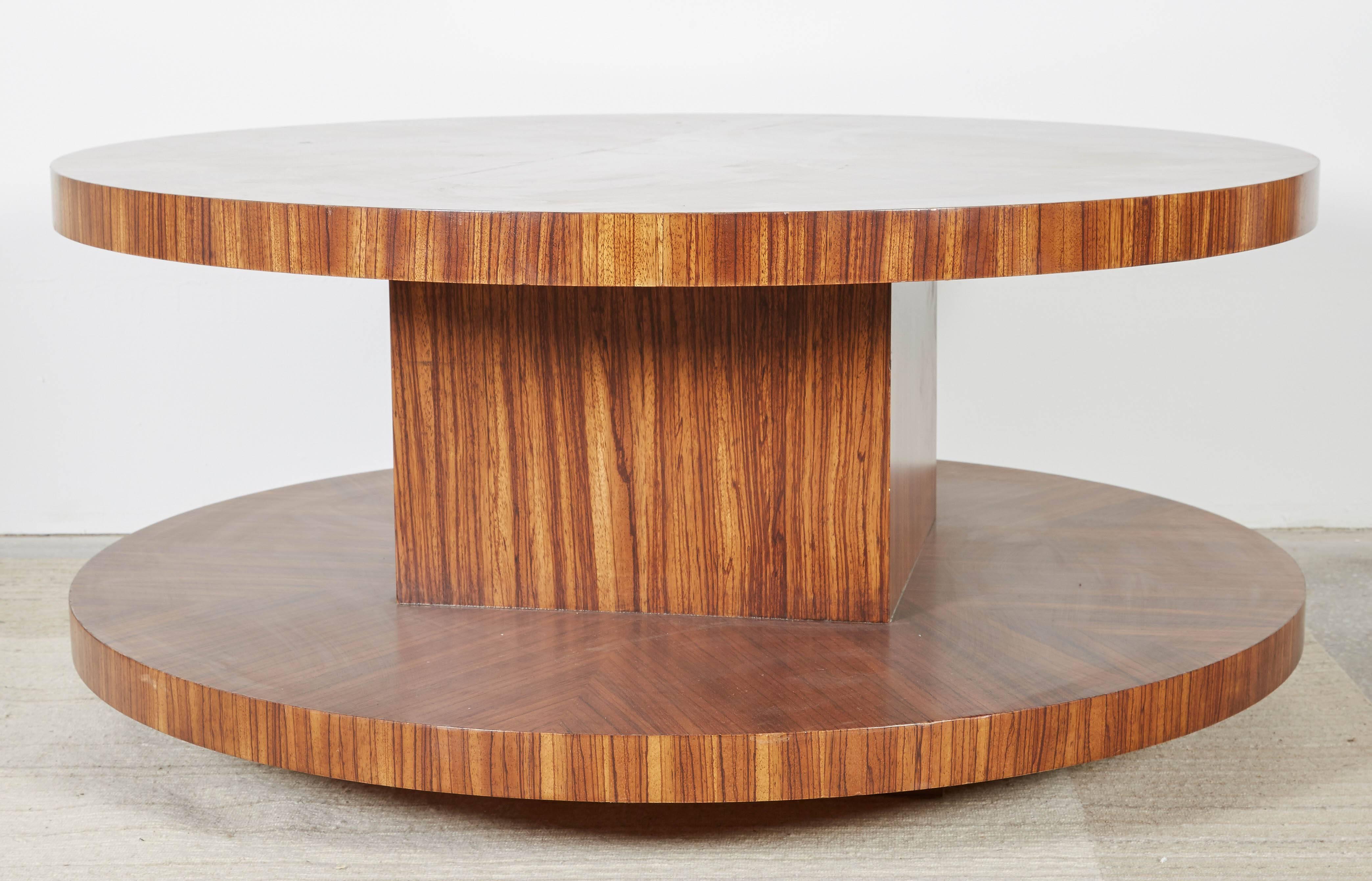 Veneer Rotating Modernist Coffee Table For Sale
