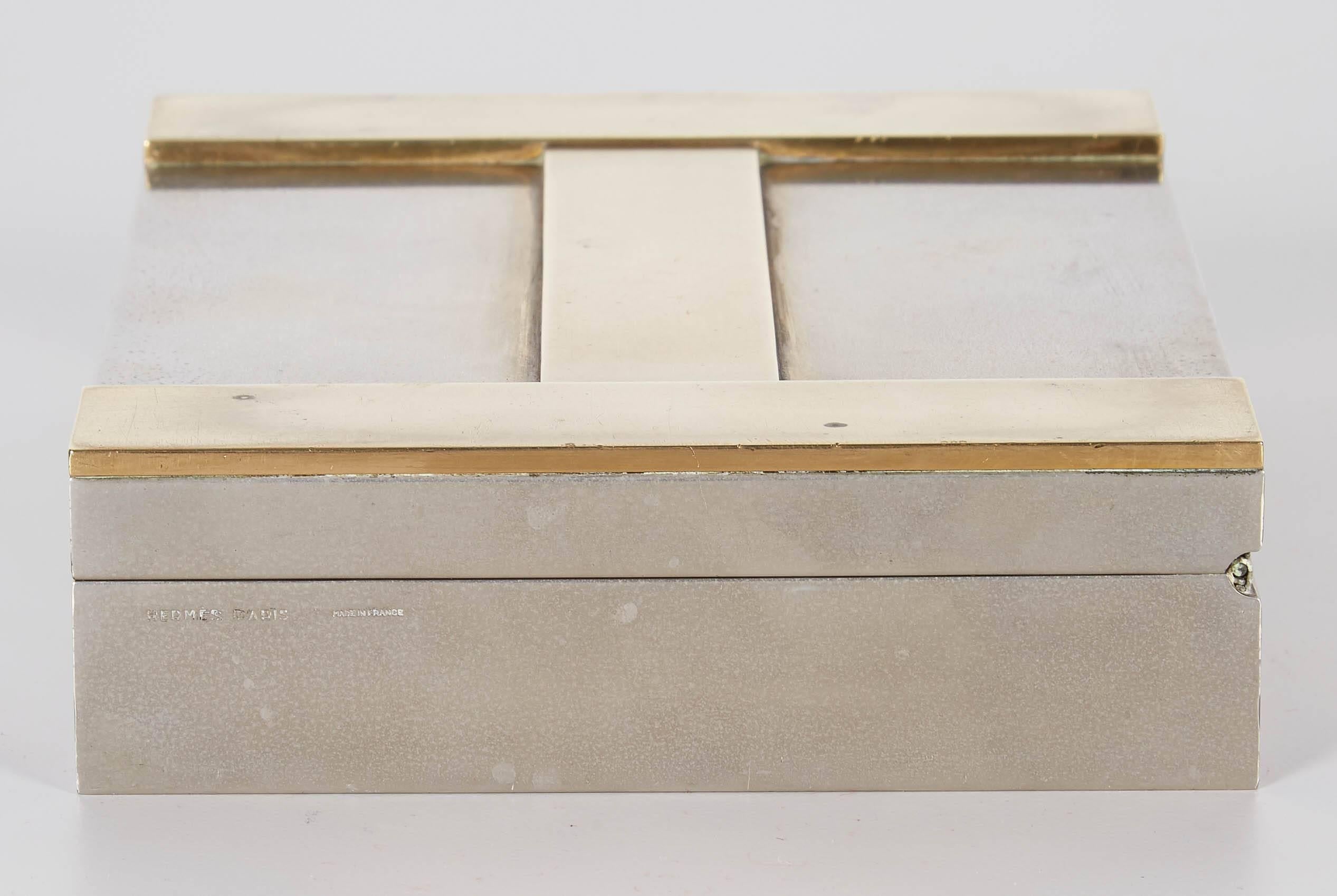 Gold Hermes Silver H Box