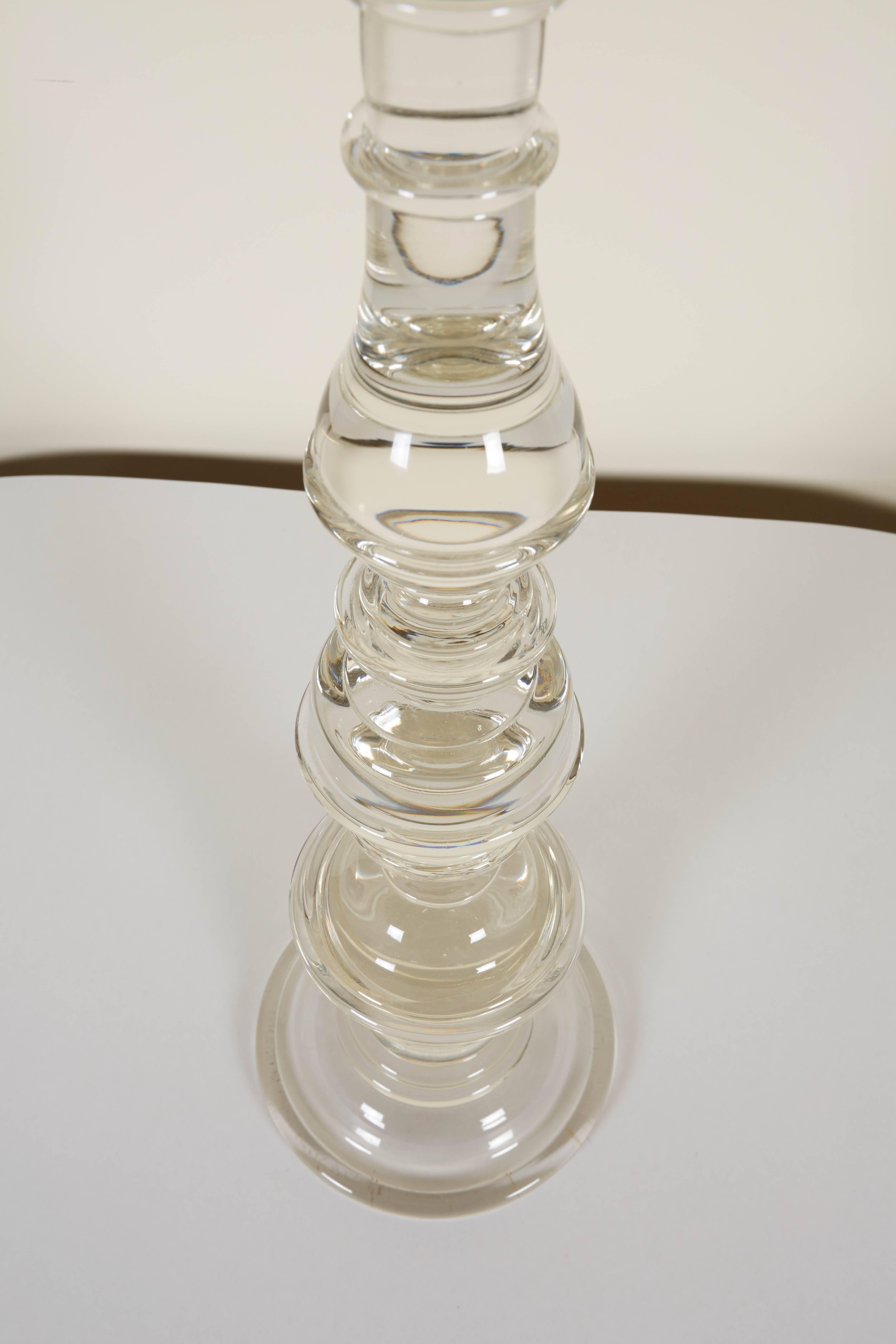 Contemporary Pair of Seguso Handblown Glass Candlesticks by Lucio Romero