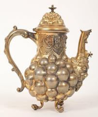 German Rococo Silver Gilt Coffee Pot, Nuremberg, 17th-18th century