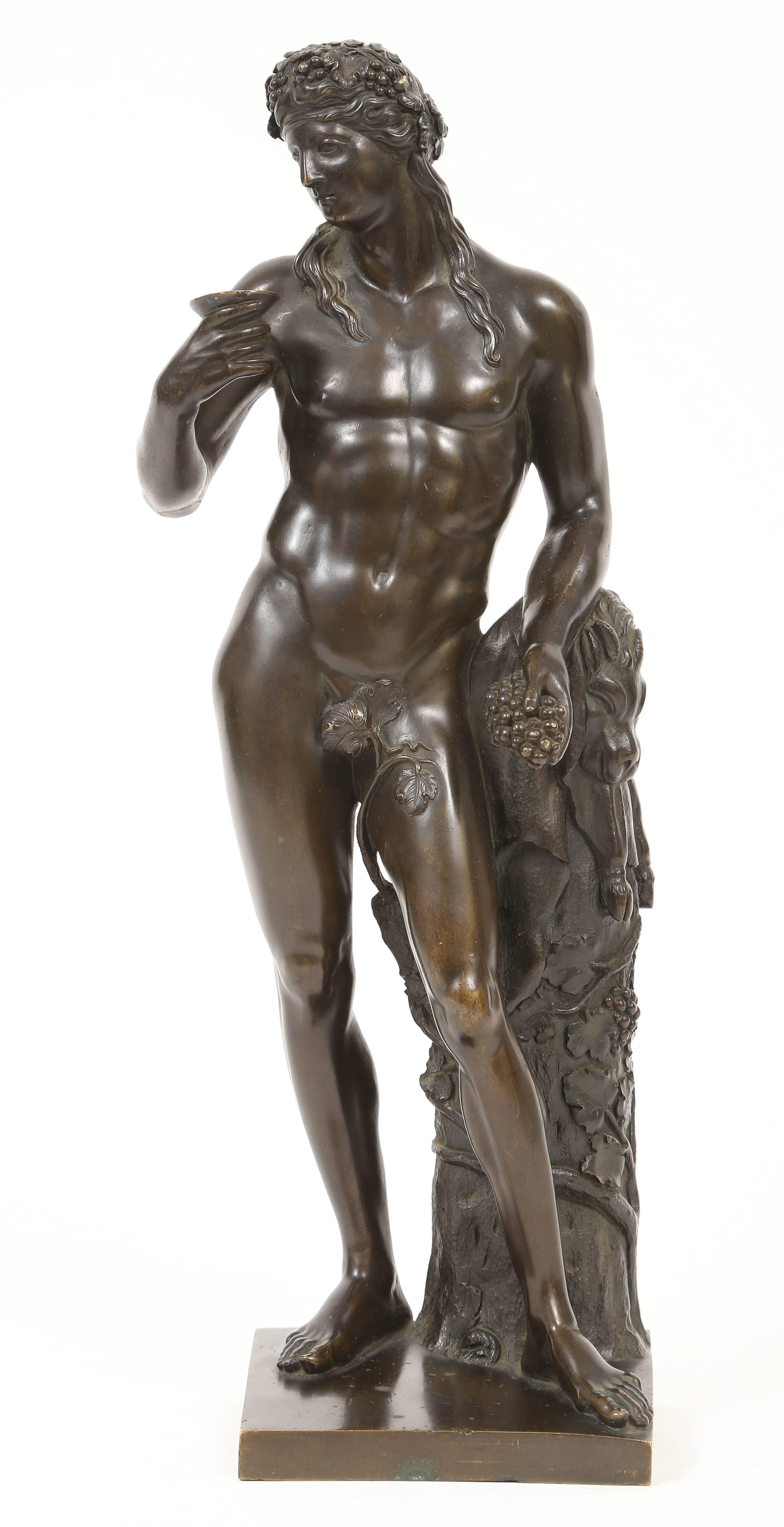 A patinated bronze figure of Bacchus after Louis Garnier (1638-1728) and Michel Anguier (1612-1686). 

Literature: V. Krahn, Von allen Seiten schön. Bronzen der Renaissance und des Barock, cat. exp. Berlin, 1995-1996, p. 568-569, n° 218 et 219; p.