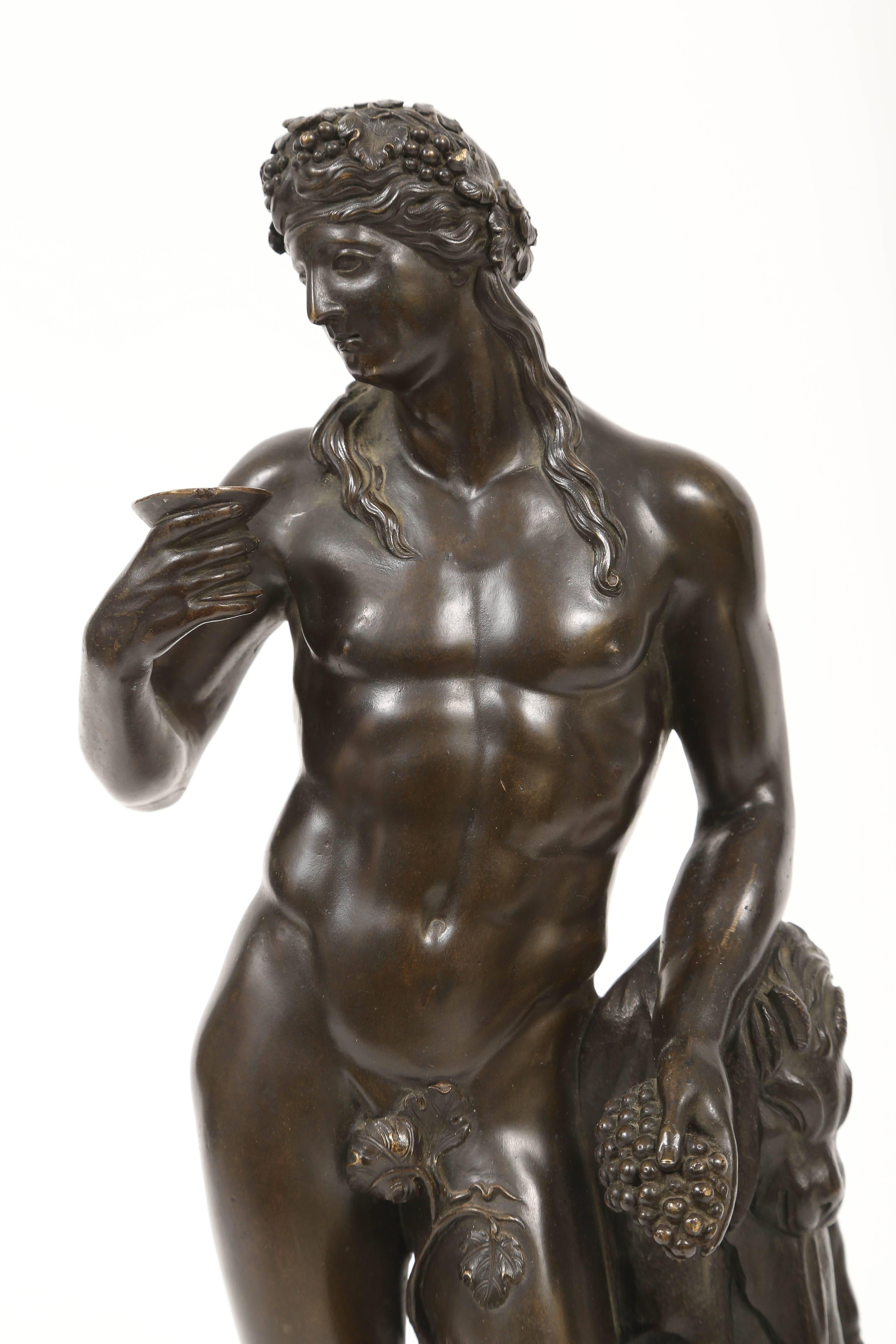 18th Century and Earlier 18th c. Bronze Statuette of Bacchus, After Michel Anguier and Louis Garnier