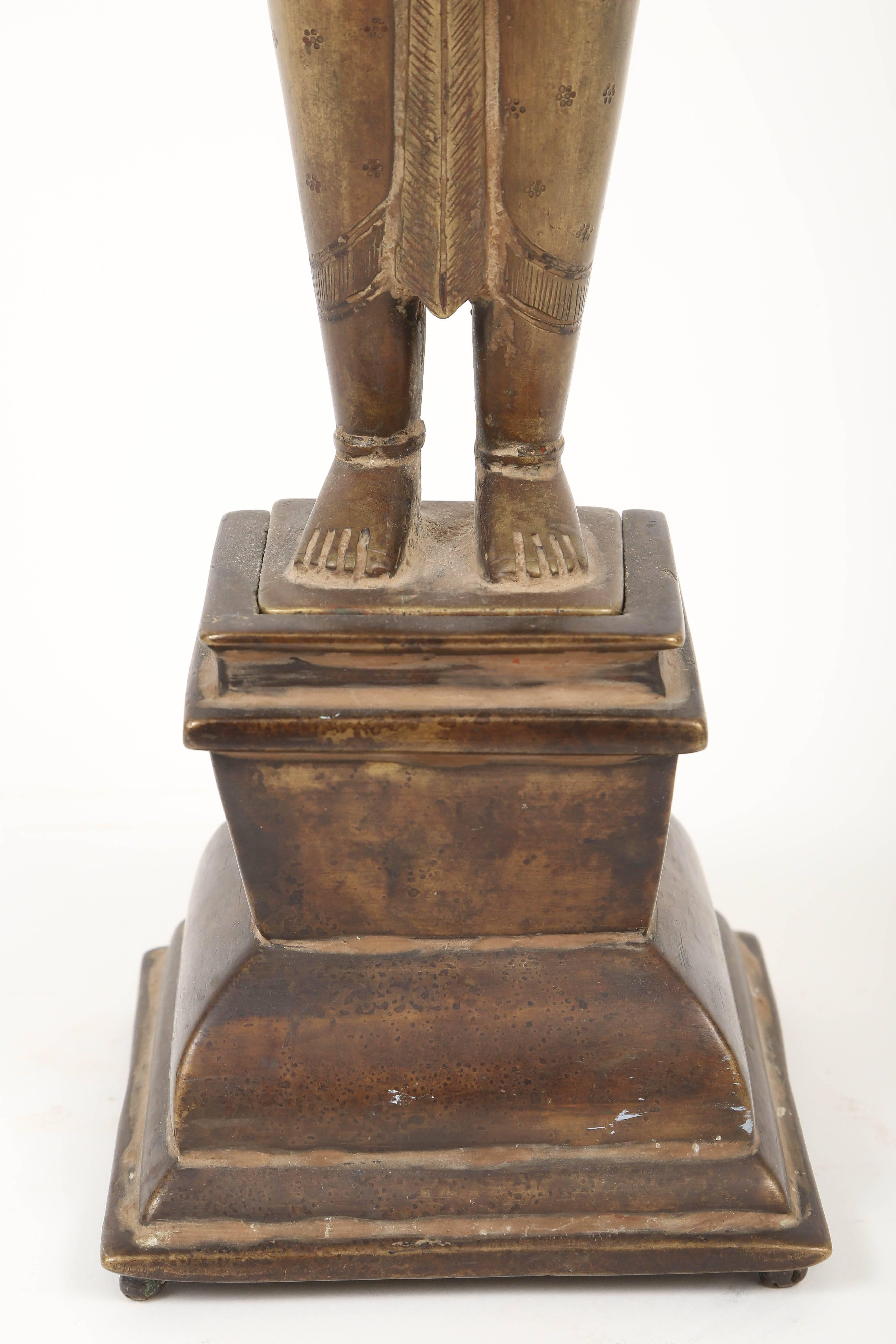 19th Century Standing Bronze Figure of Krishna, India 1