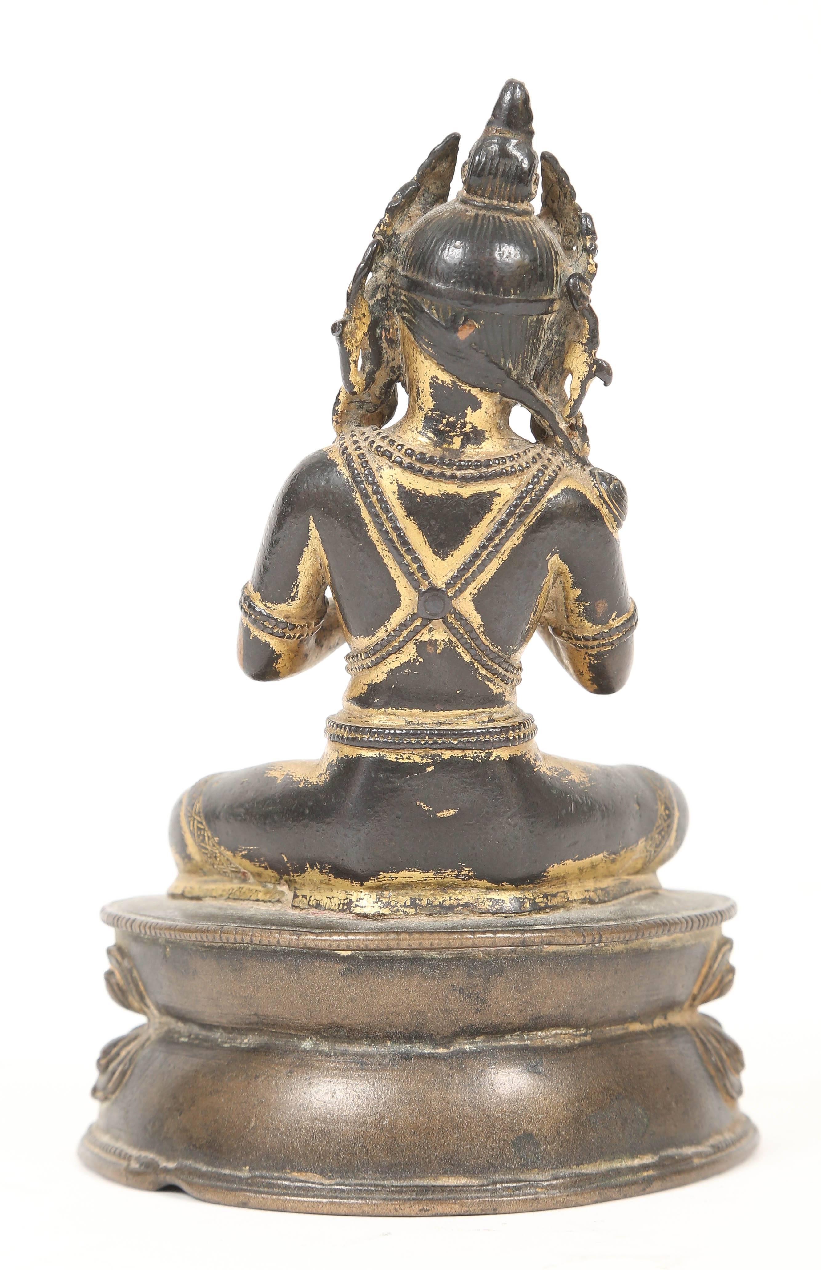 Tibetan Gilt Bronze Figure of the Buddha Amitayus, Tibet, 16th-17th Century