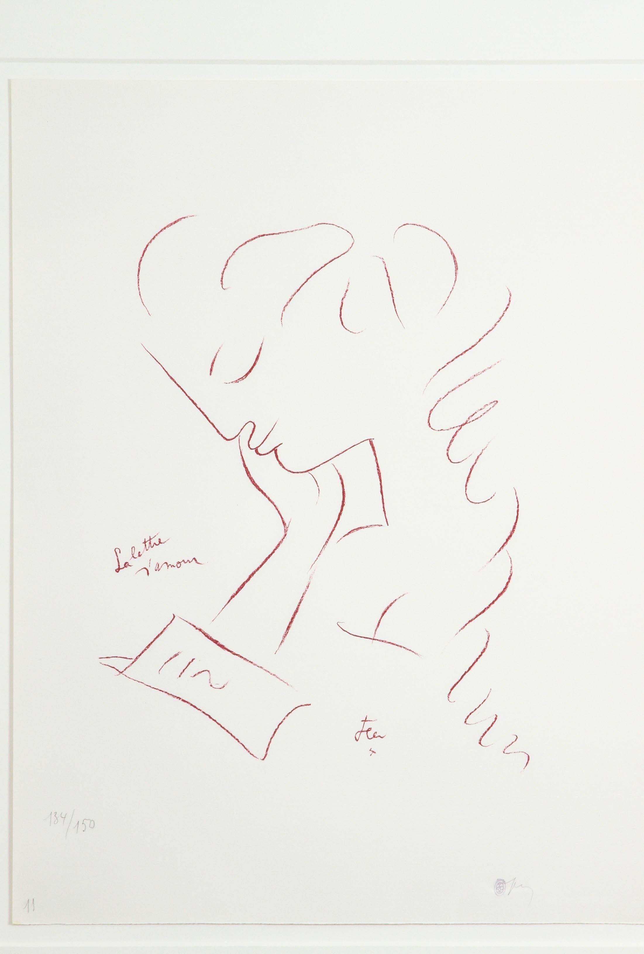 Expressionist Original Print by Jean Cocteau