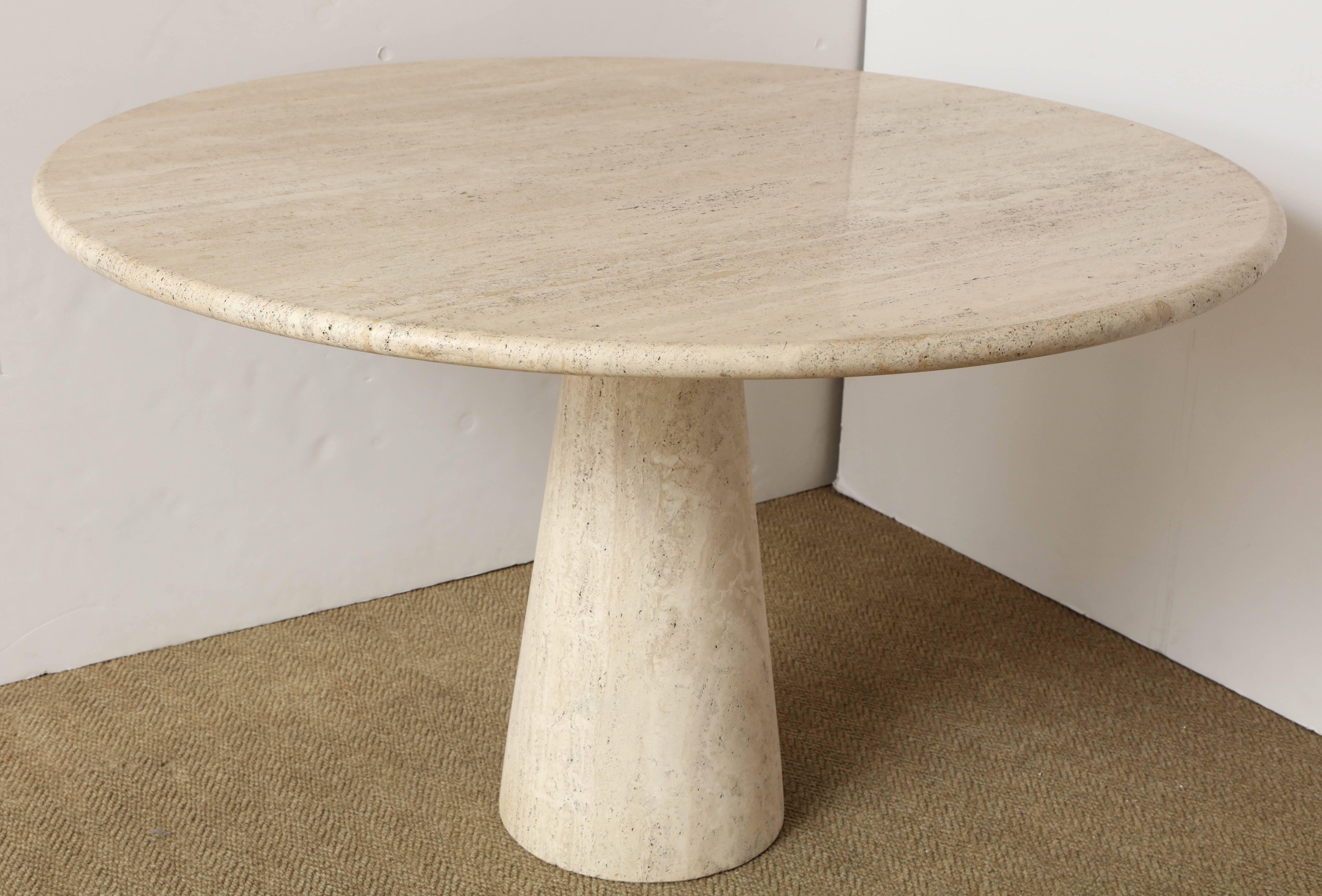 travertine round dining table