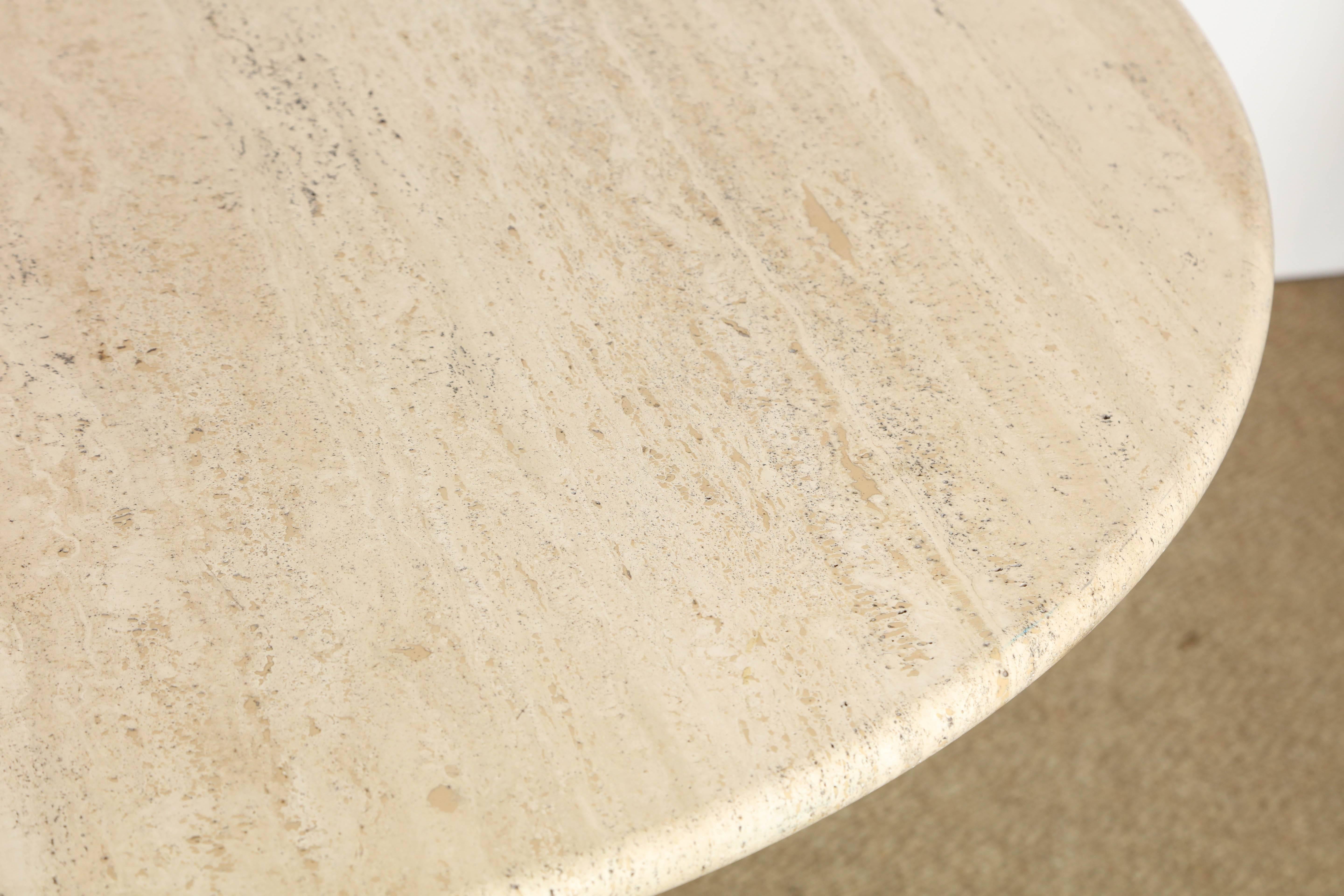 Late 20th Century Travertine Dining Table in Mangiarotti Style