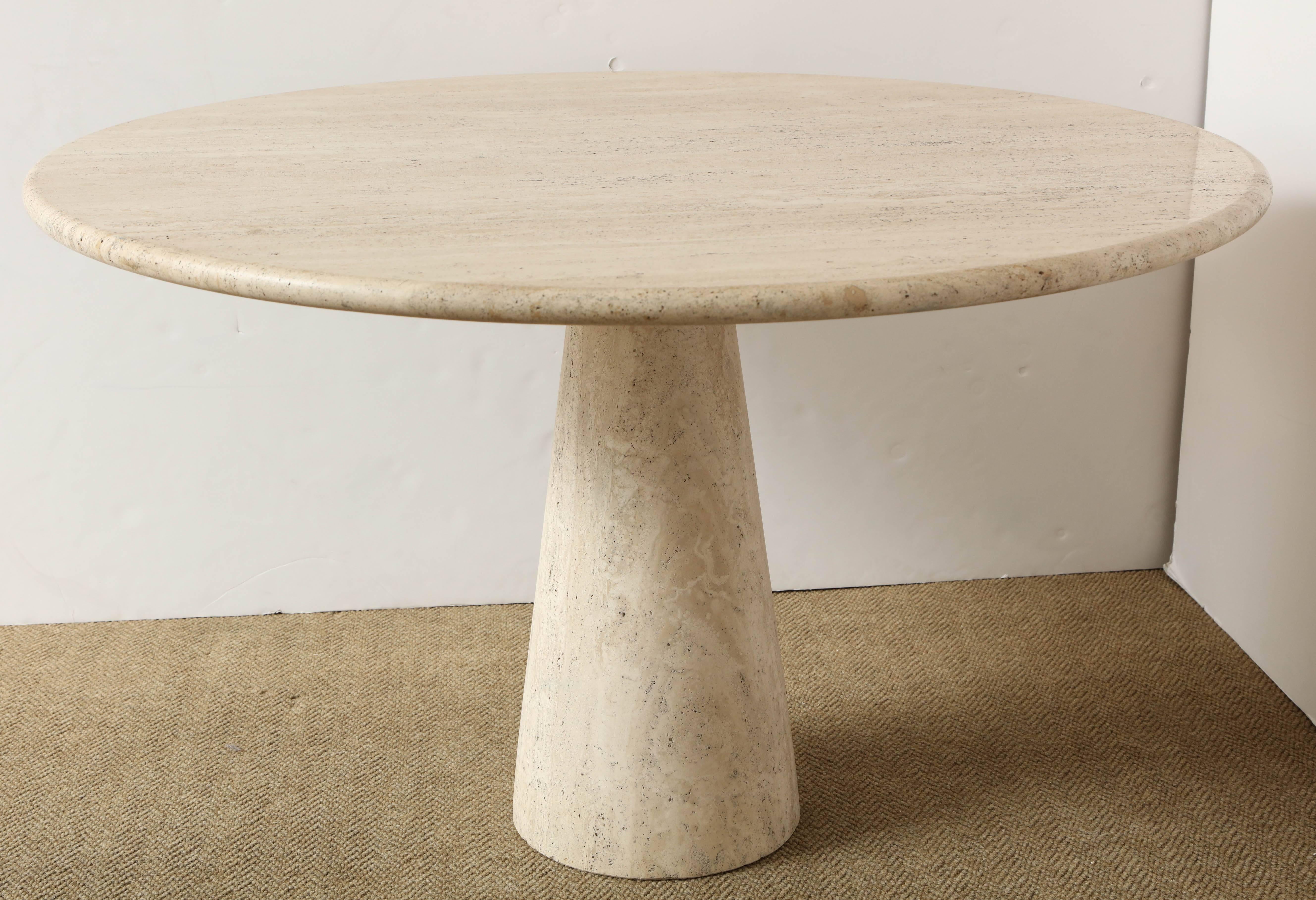 Travertine Dining Table in Mangiarotti Style 1