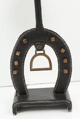 Jacques Adnet Leather Equestrian Table Lamp