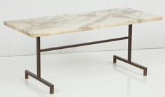 Elegant Bronze and Marble Side Table
