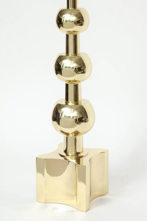 Parzinger Influenced Brass Table Lamps by Stiffel For Sale at 1stDibs