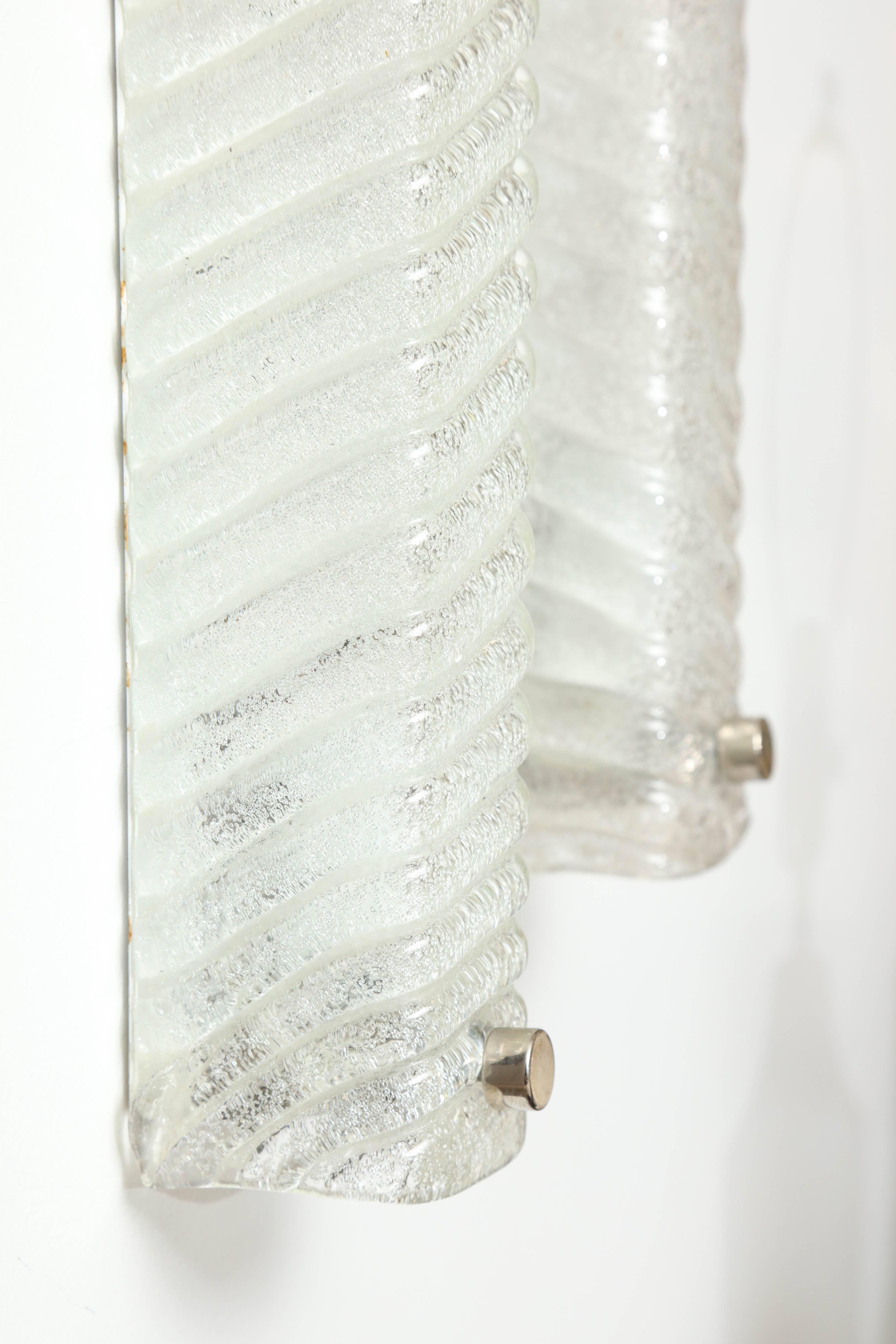Murano Glass Murano Swirled Glass Rectangular Sconces