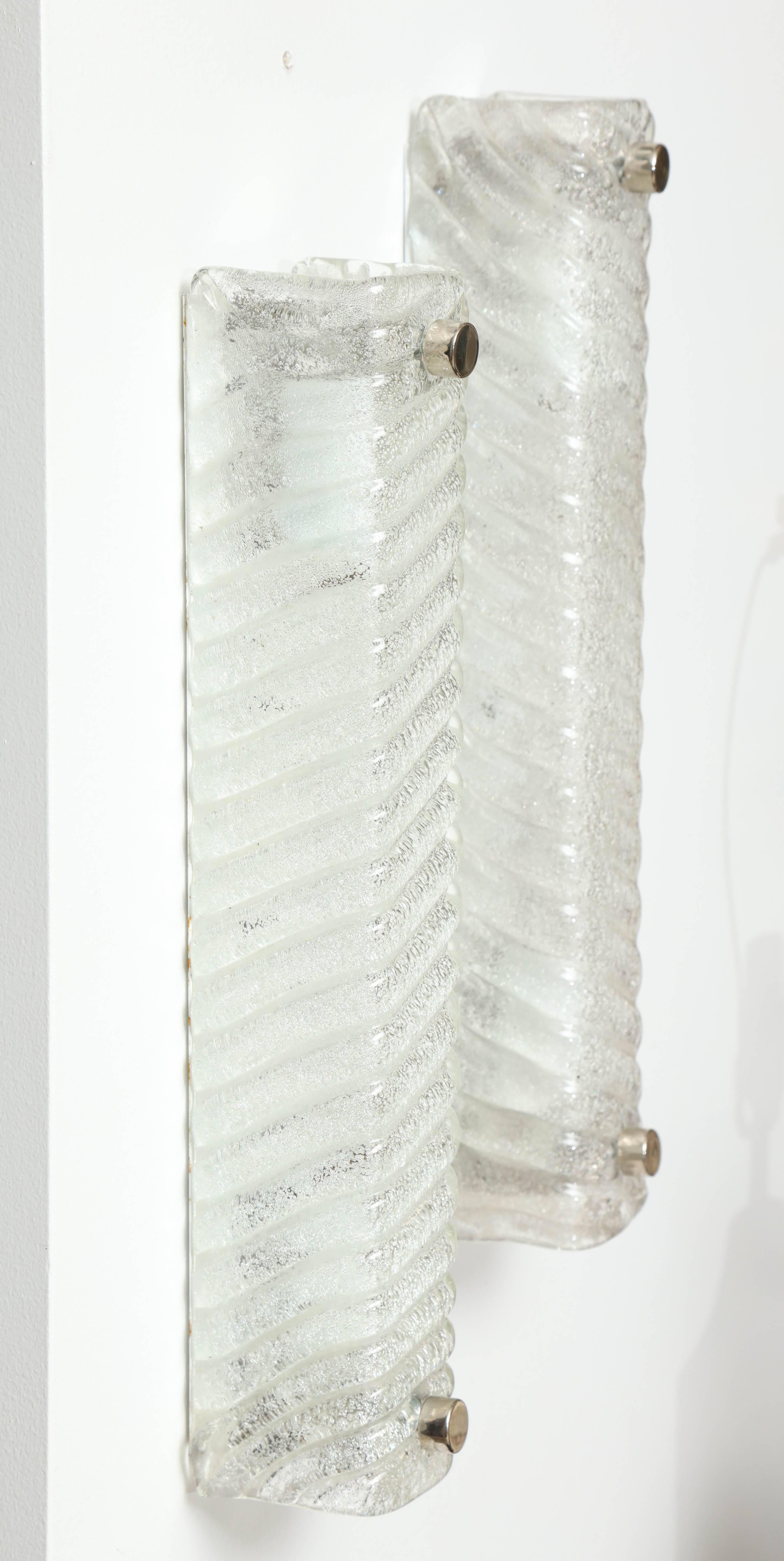 Murano Swirled Glass Rectangular Sconces 1