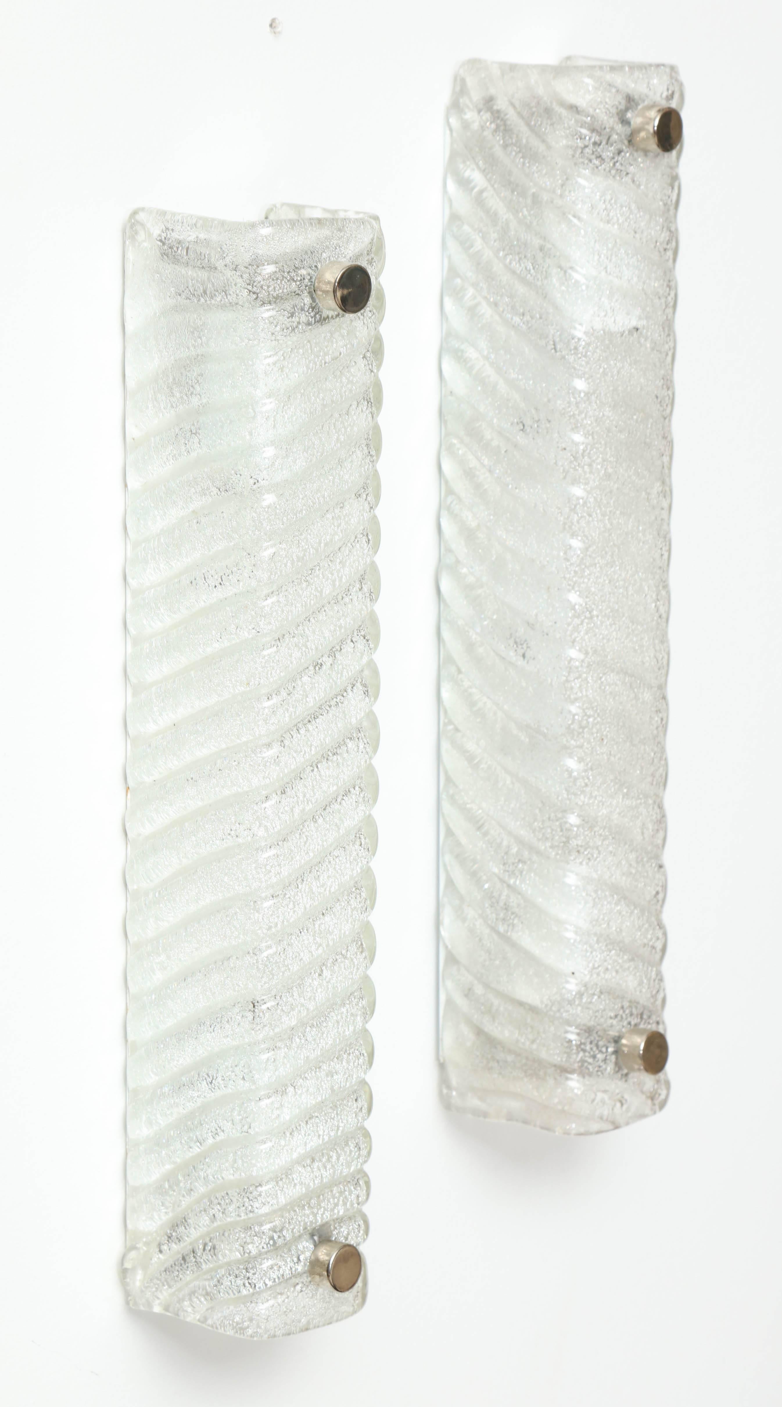 Murano Swirled Glass Rectangular Sconces 2