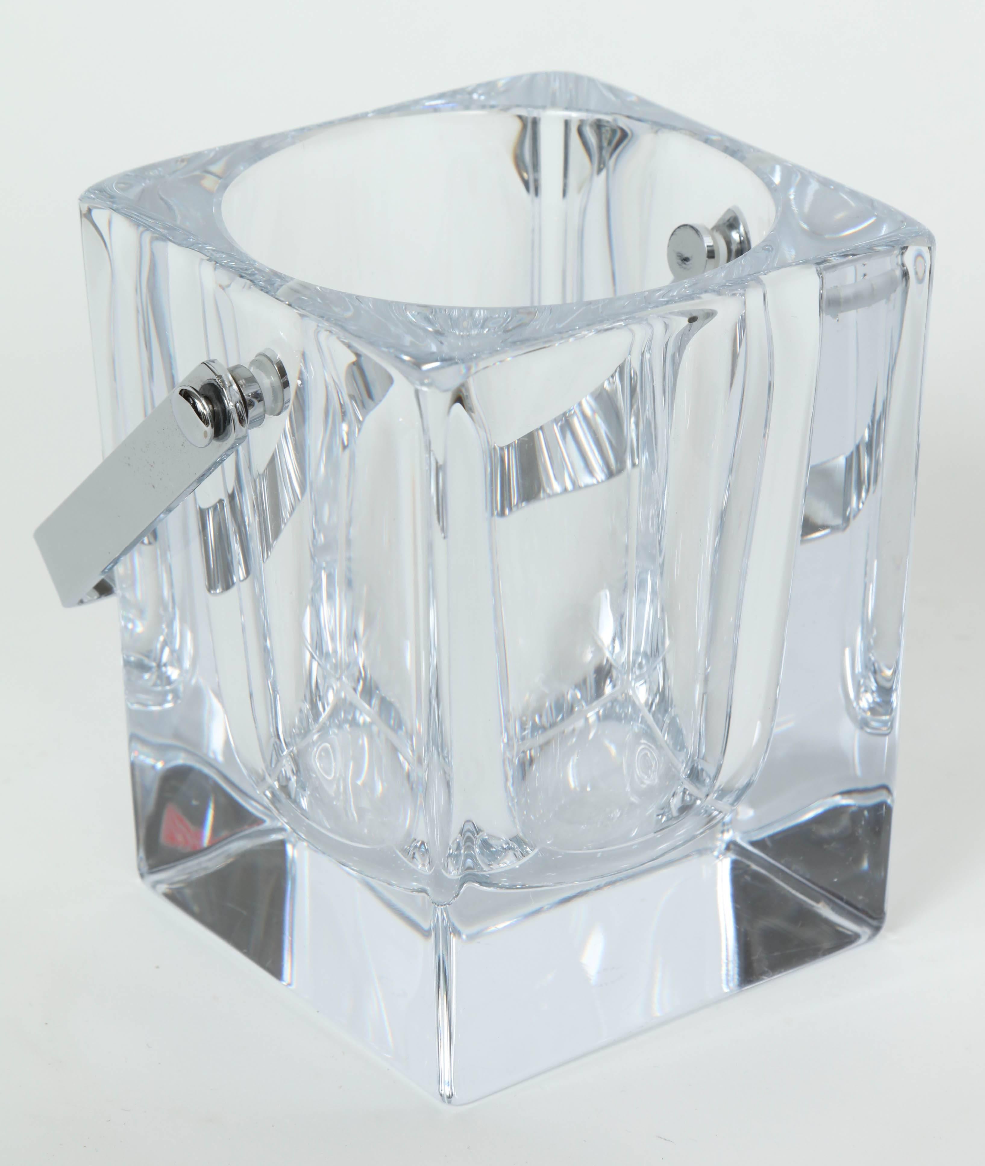 Vannes French Crystal Ice Bucket In Excellent Condition In New York, NY