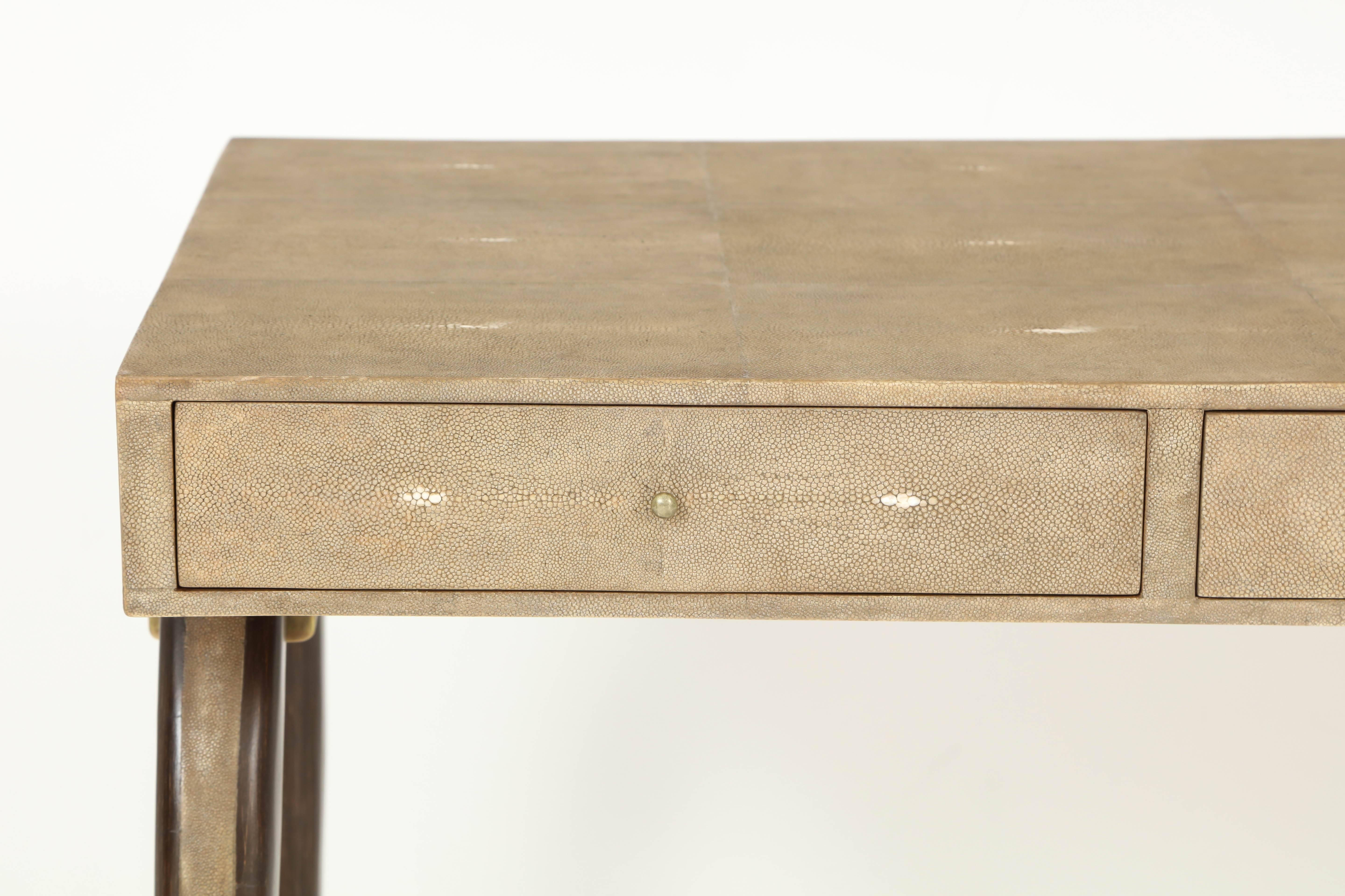 Mid-Century Modern Shagreen Desk, France, Offered by Area ID