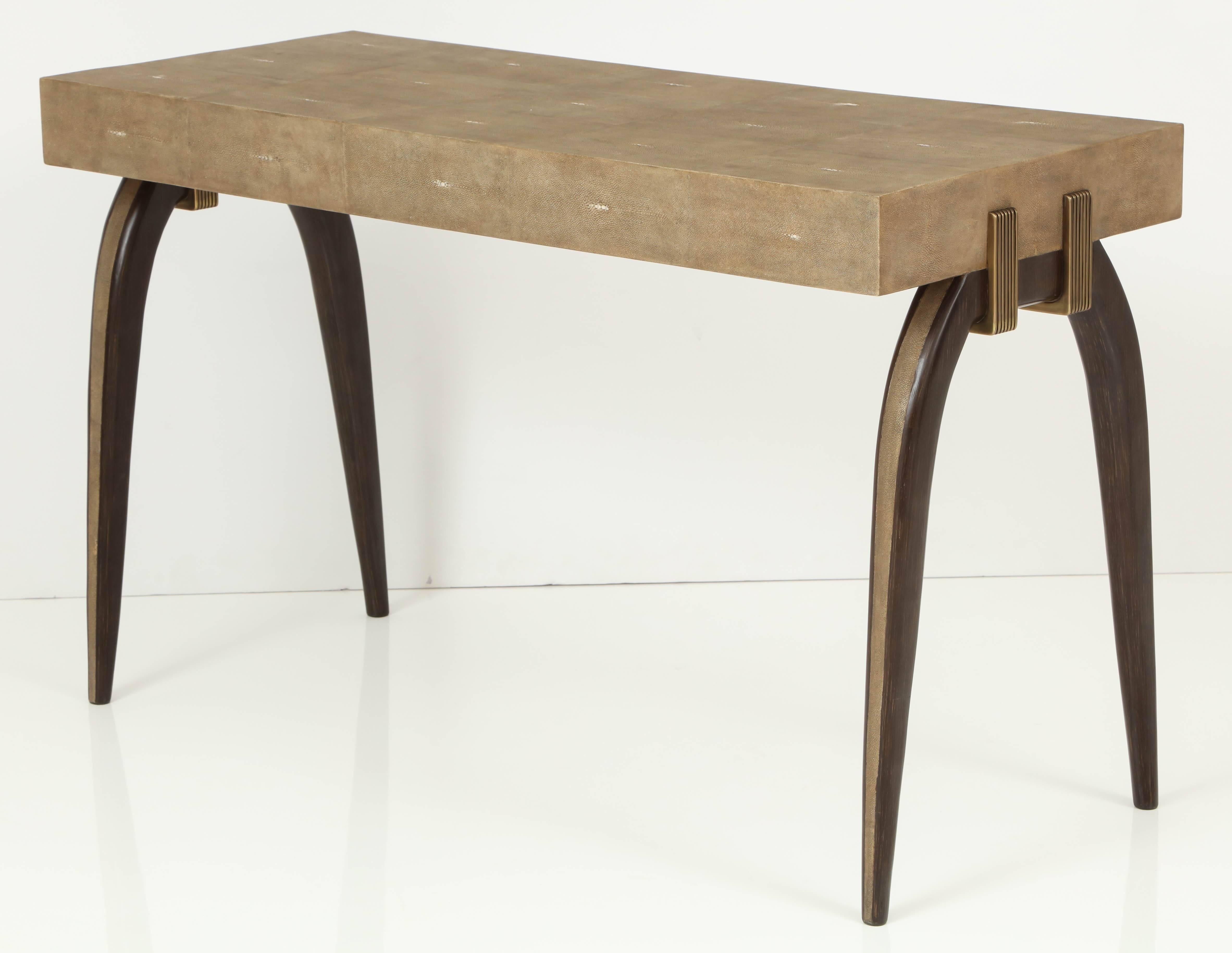 Bronze Shagreen Desk, France, Offered by Area ID