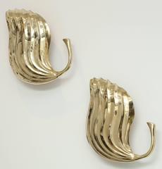 Brass Leaf Sconces by Tommaso Barbi