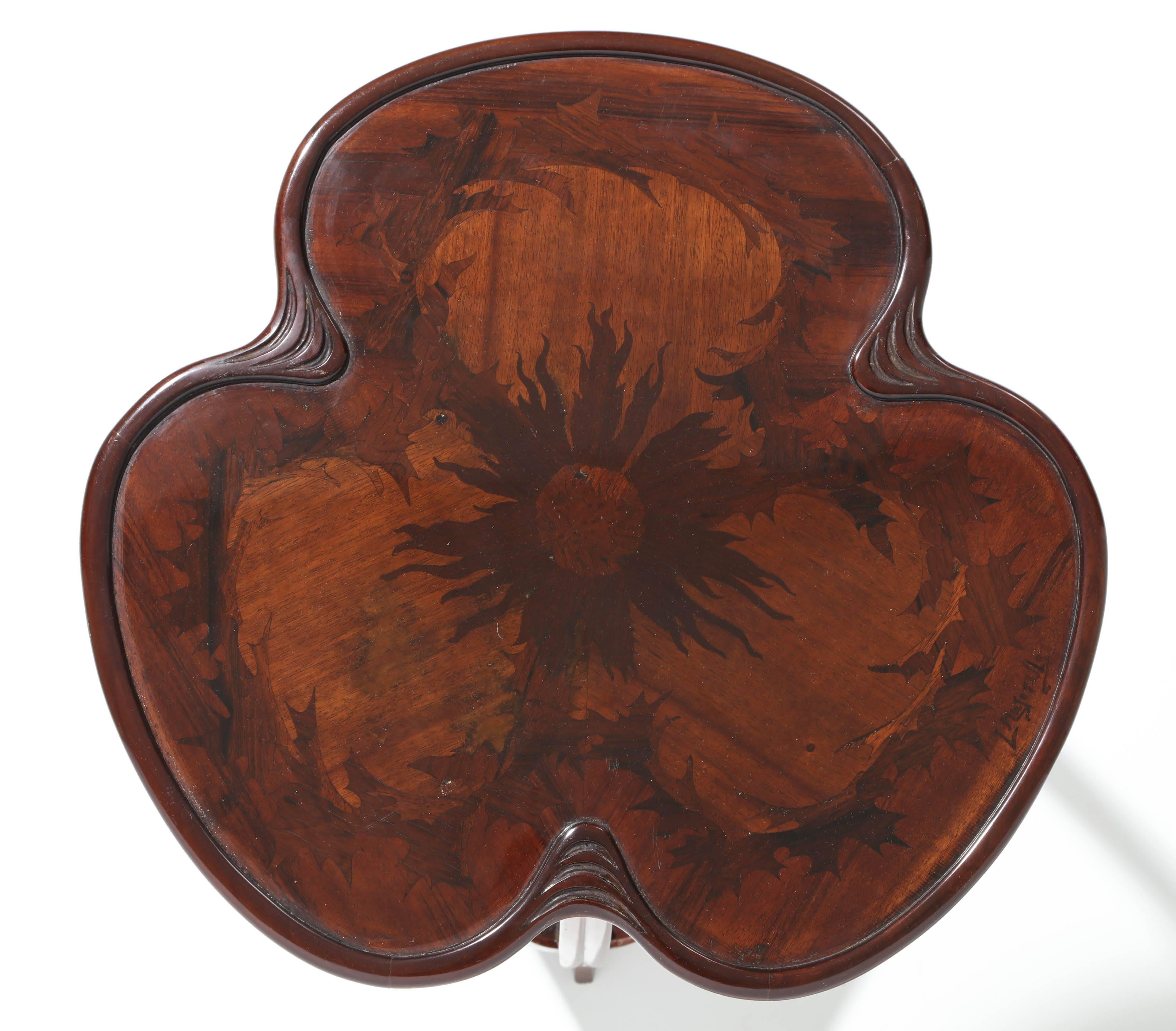 Rosewood and Mahogany Art Nouveau Gueridon Table by Majorelle 2