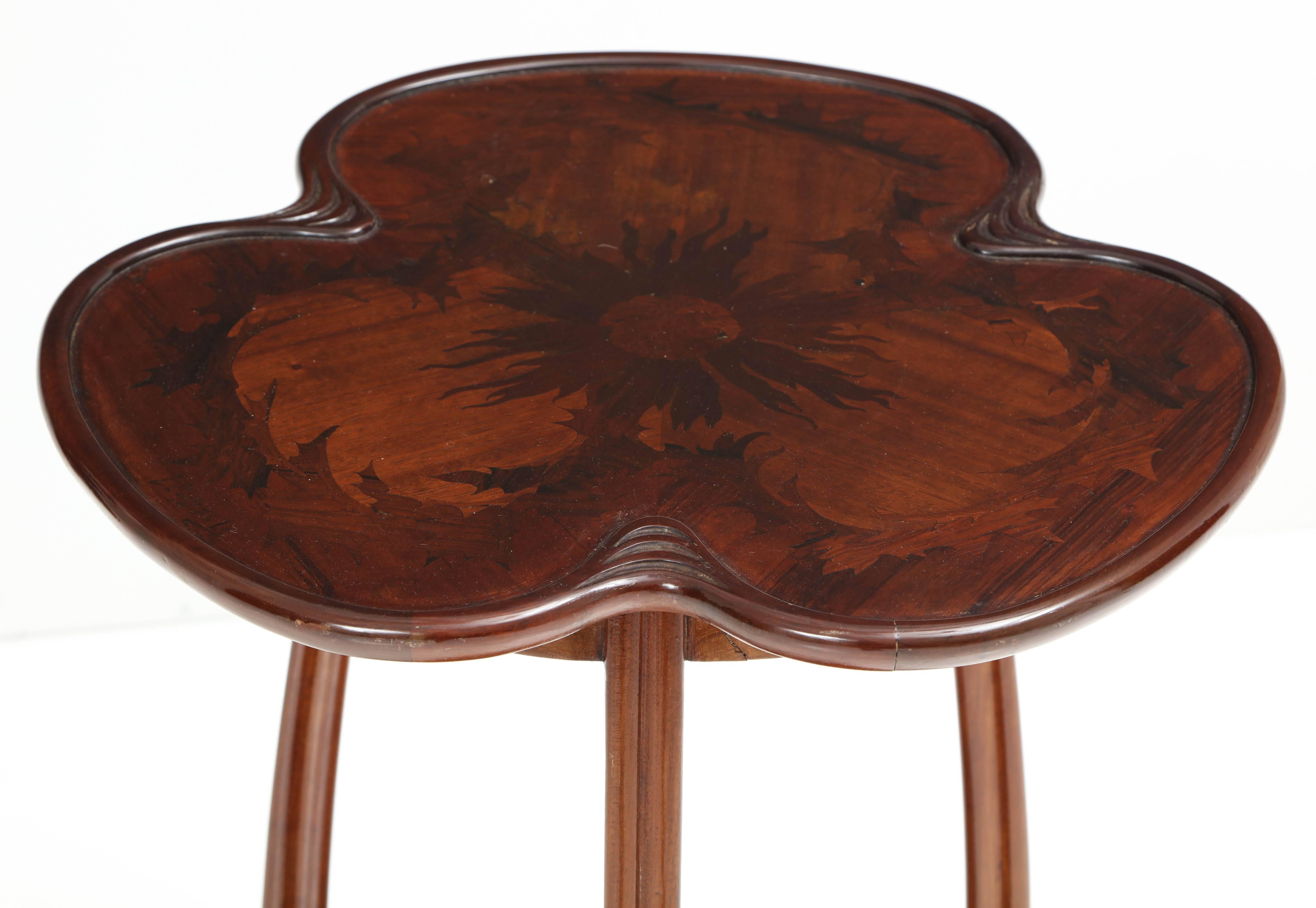 Rosewood and Mahogany Art Nouveau Gueridon Table by Majorelle 4