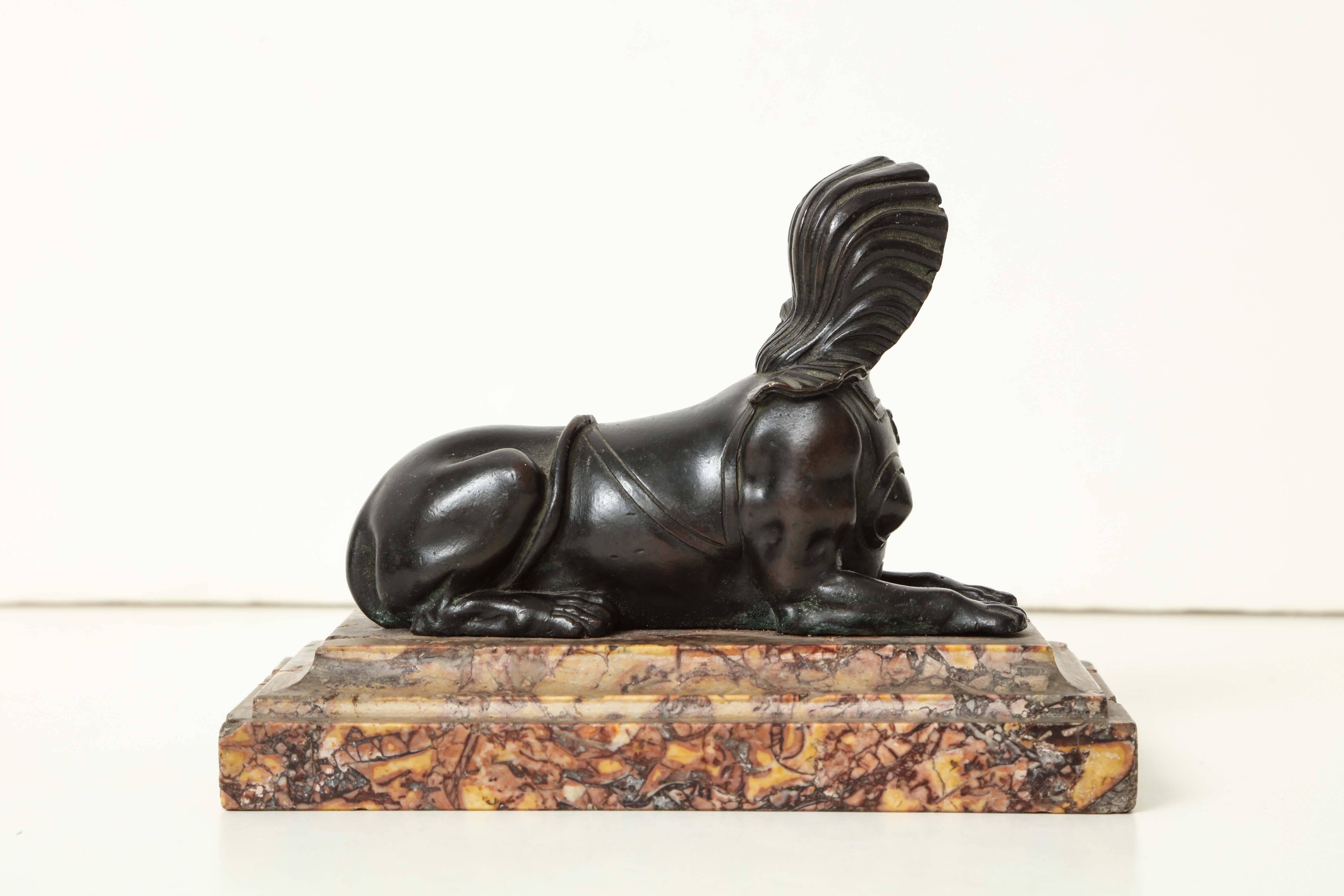 18th Century French Régence Bronze Sphinx, circa 1720 For Sale