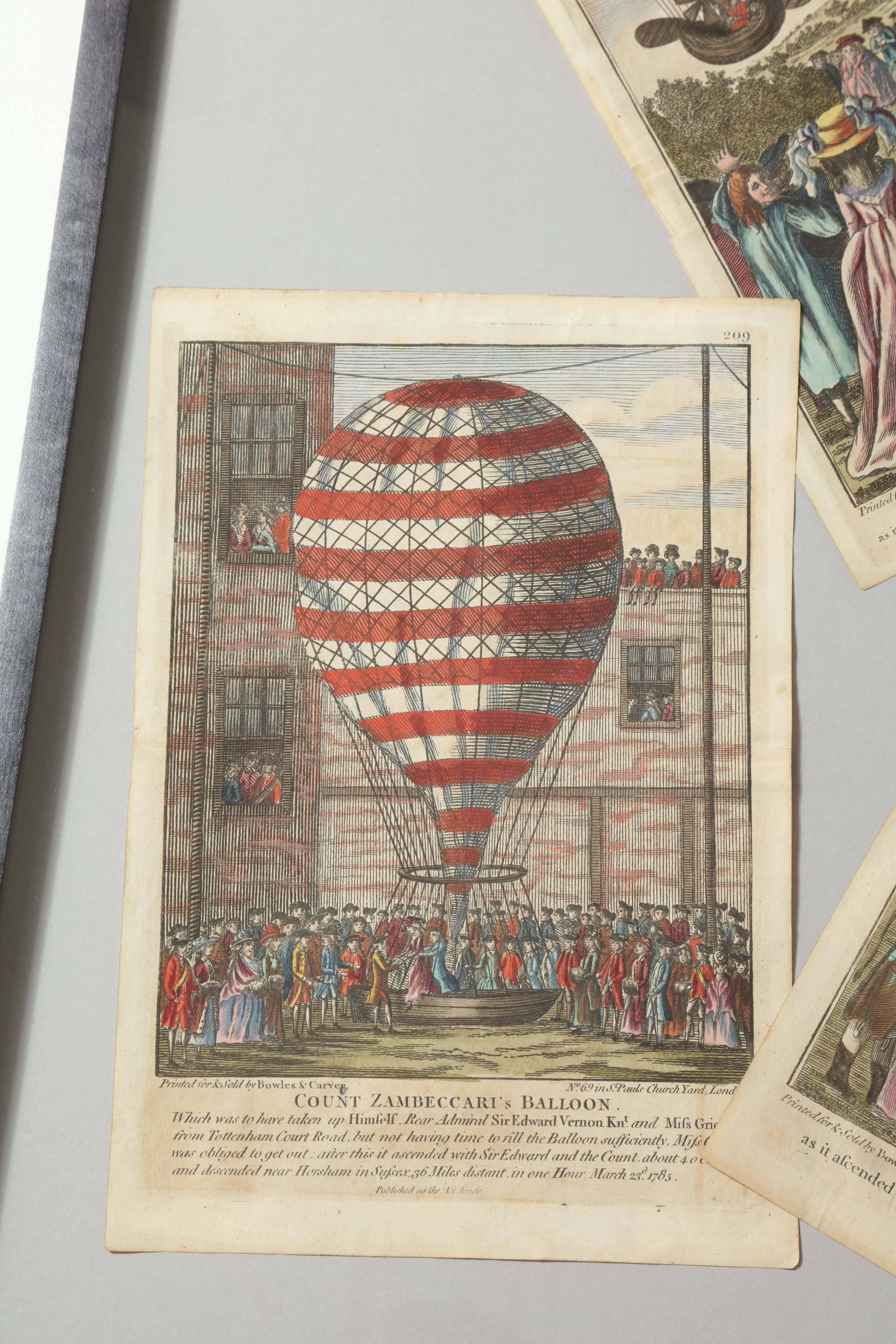 British Early 19th Century Balloon Engravings For Sale